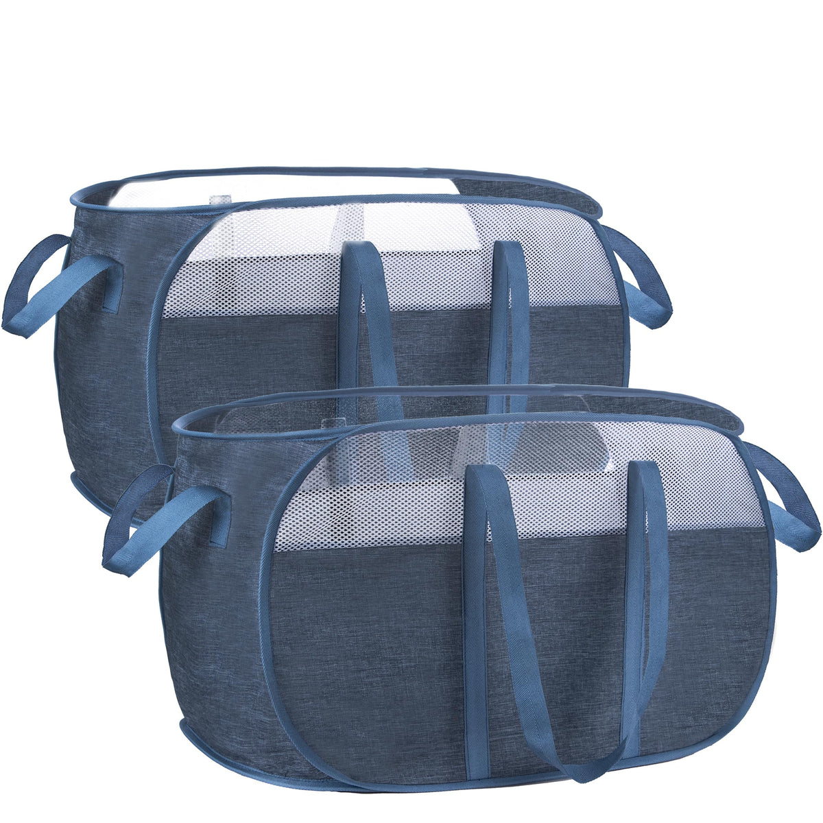 Pop-Up Laundry Basket,With Durable Handles Collapsible Mesh Laundry Hamper,Easy To Open And Fold,Premium Cationic Fabric (Cation
