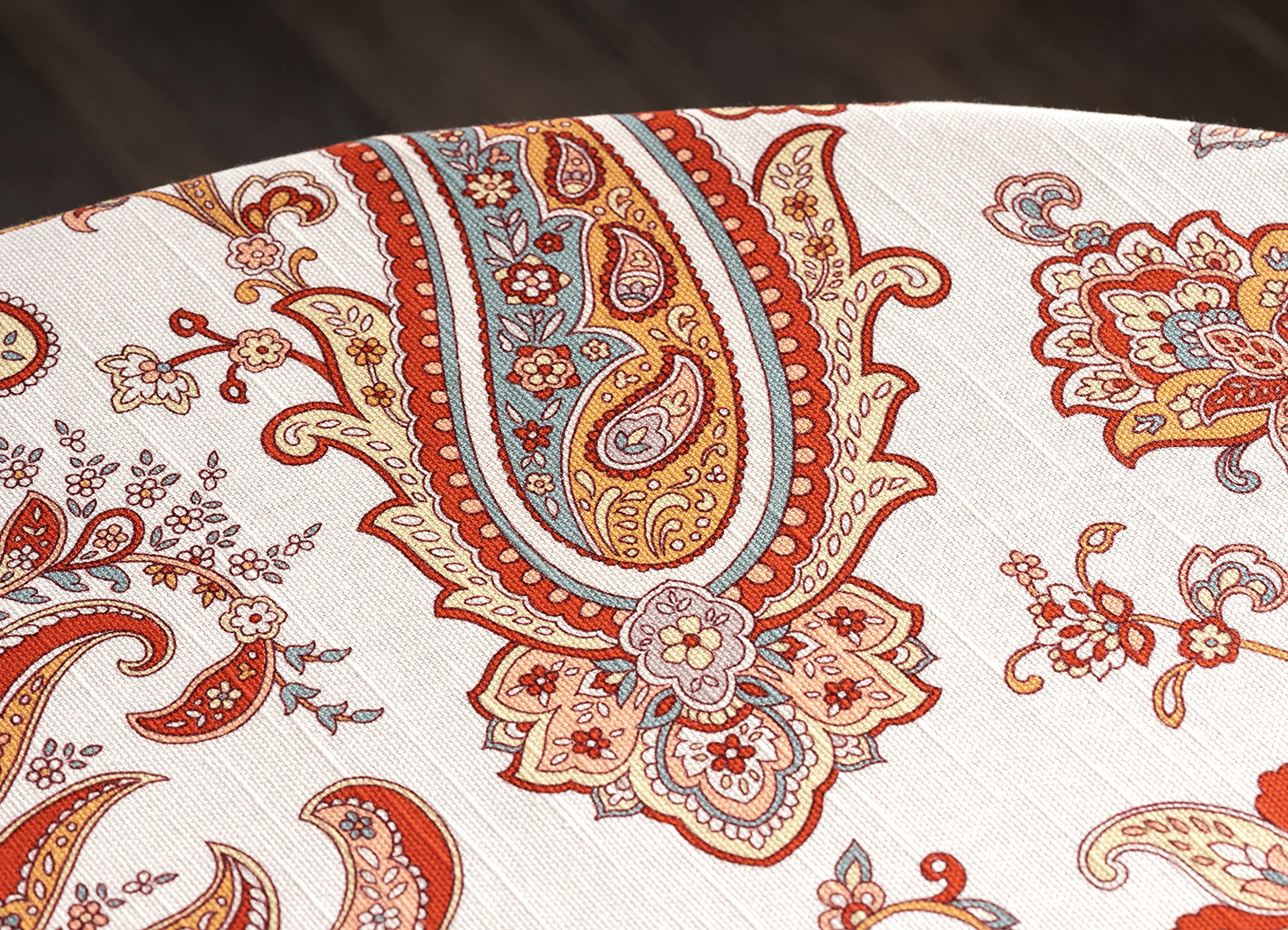 Maison D Hermine Cachemire 100% Cotton Tablecloth Kitchen Dining Table Cloth For Round Tables Farmhouse Tabletop Cover For Parti