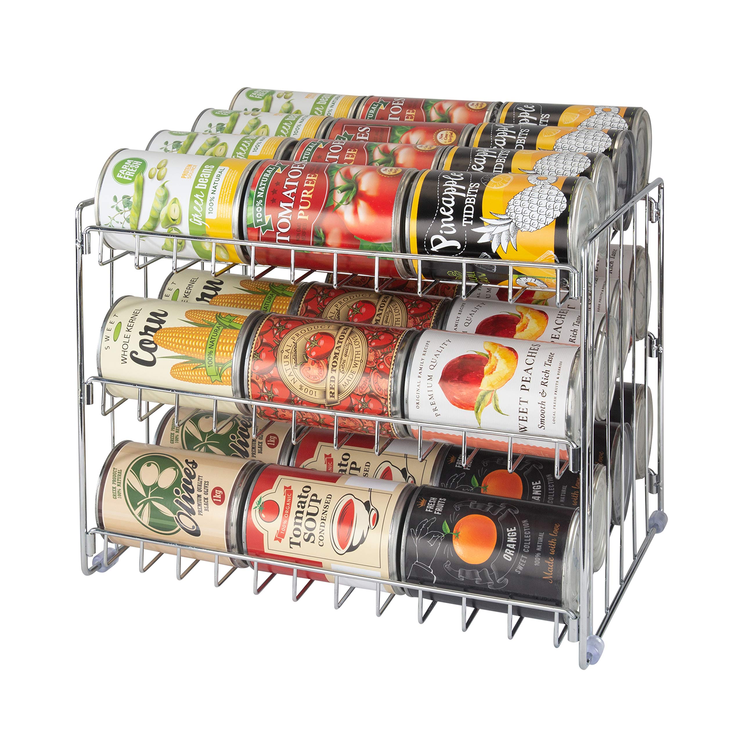 Kitchen Details 3 Tier Can Organizer | Canned Food Storage Rack | Kitchen Cabinet and Pantry Organization | Holds 36 Cans | Spac