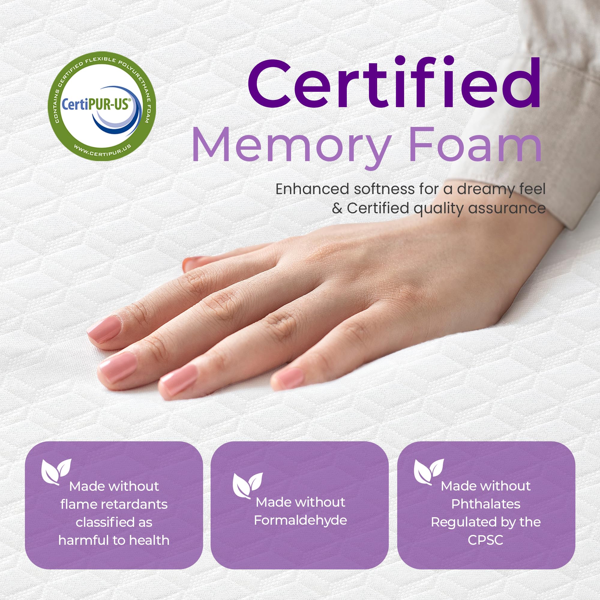 GAESTE 5 Inch Queen Green Tea Cooling Gel Memory Foam Mattress Medium Firm CertiPUR-US Certified Foam, Mattress in a Box Comfort