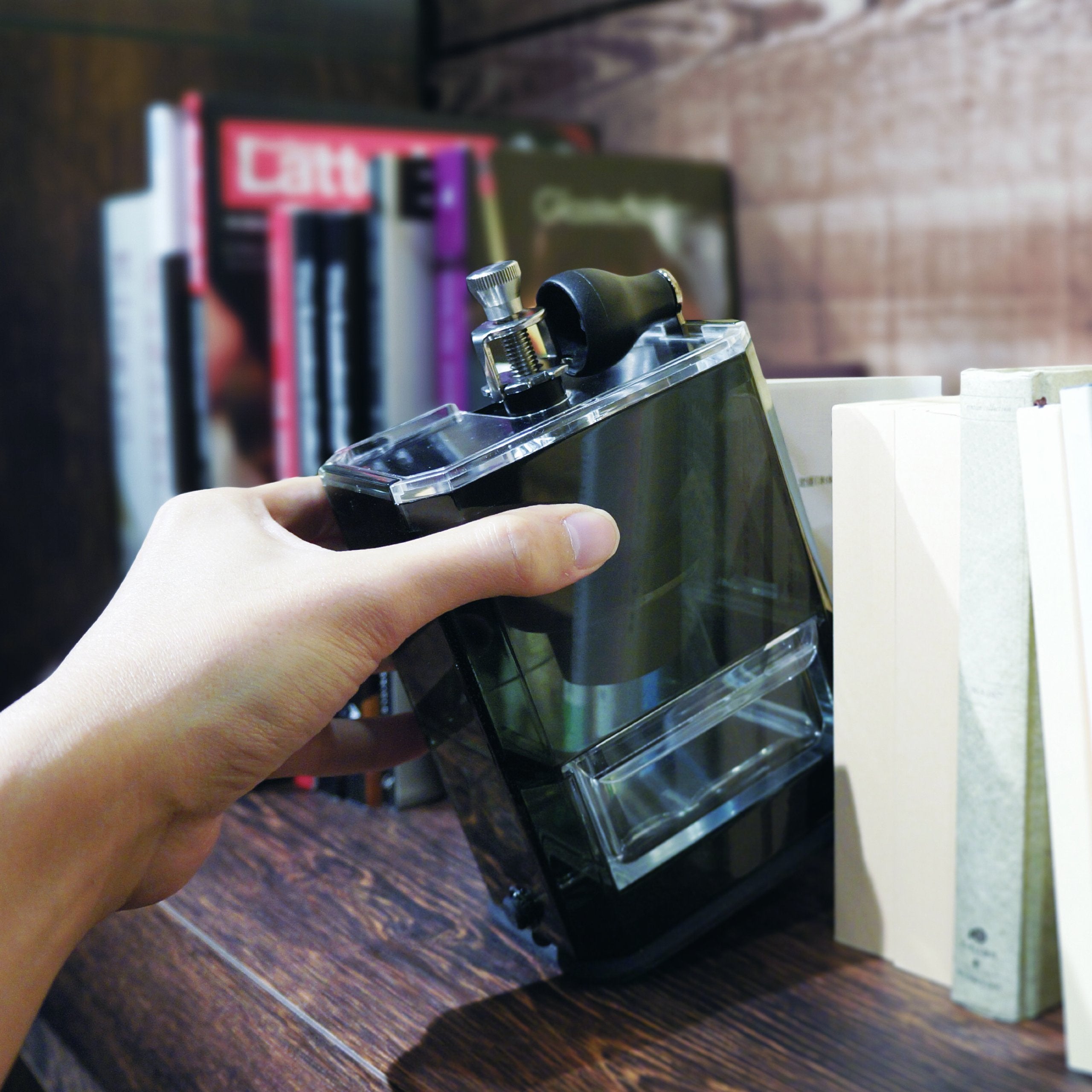 Hario Acrylic Ceramic Manual Coffee Grinder, Clear