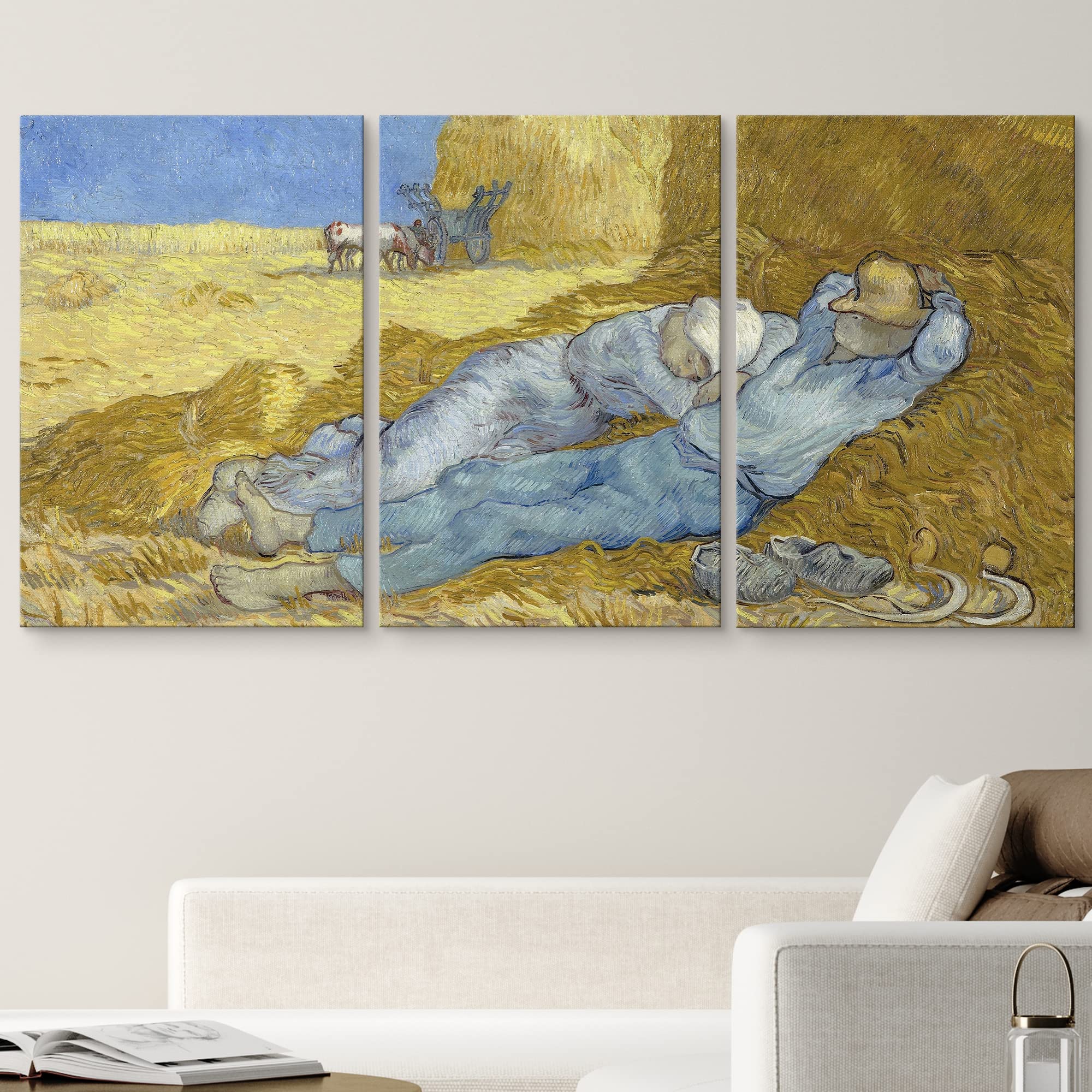 Wall26 Canvas Print Wall Art Set The Siesta (After Millet) Vincent Van Gogh Classical Illustrations Fine Art Decorative Historic