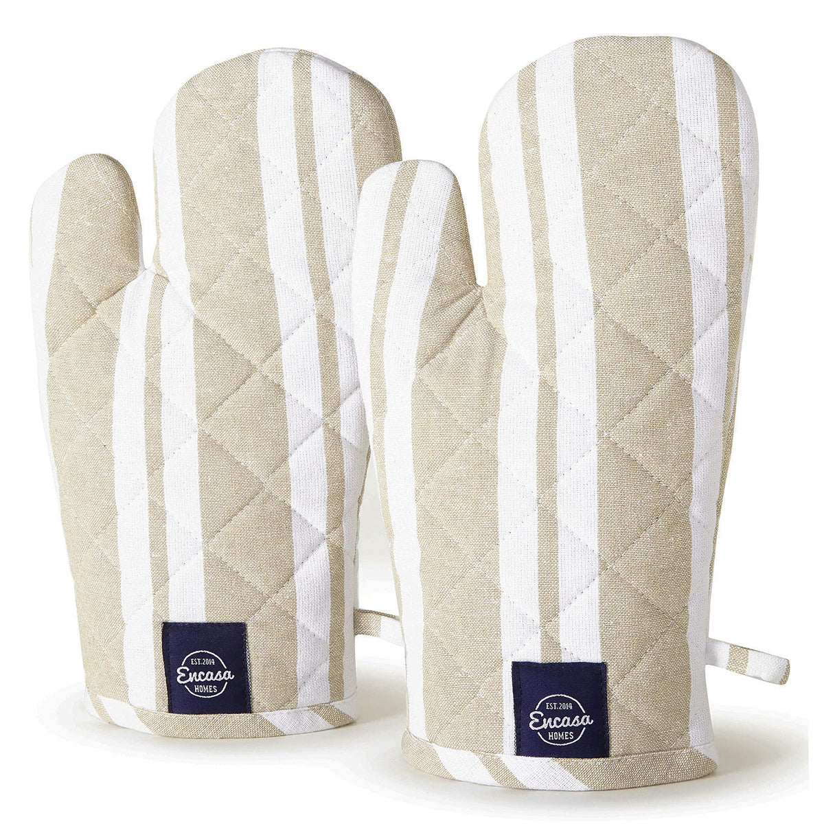 Encasa Homes Long 14 Inch Oven Microwave Hand Gloves Mitts (2 Pc Set) For Kitchen Cooking & Baking - Heat Resistant, Thick & Saf