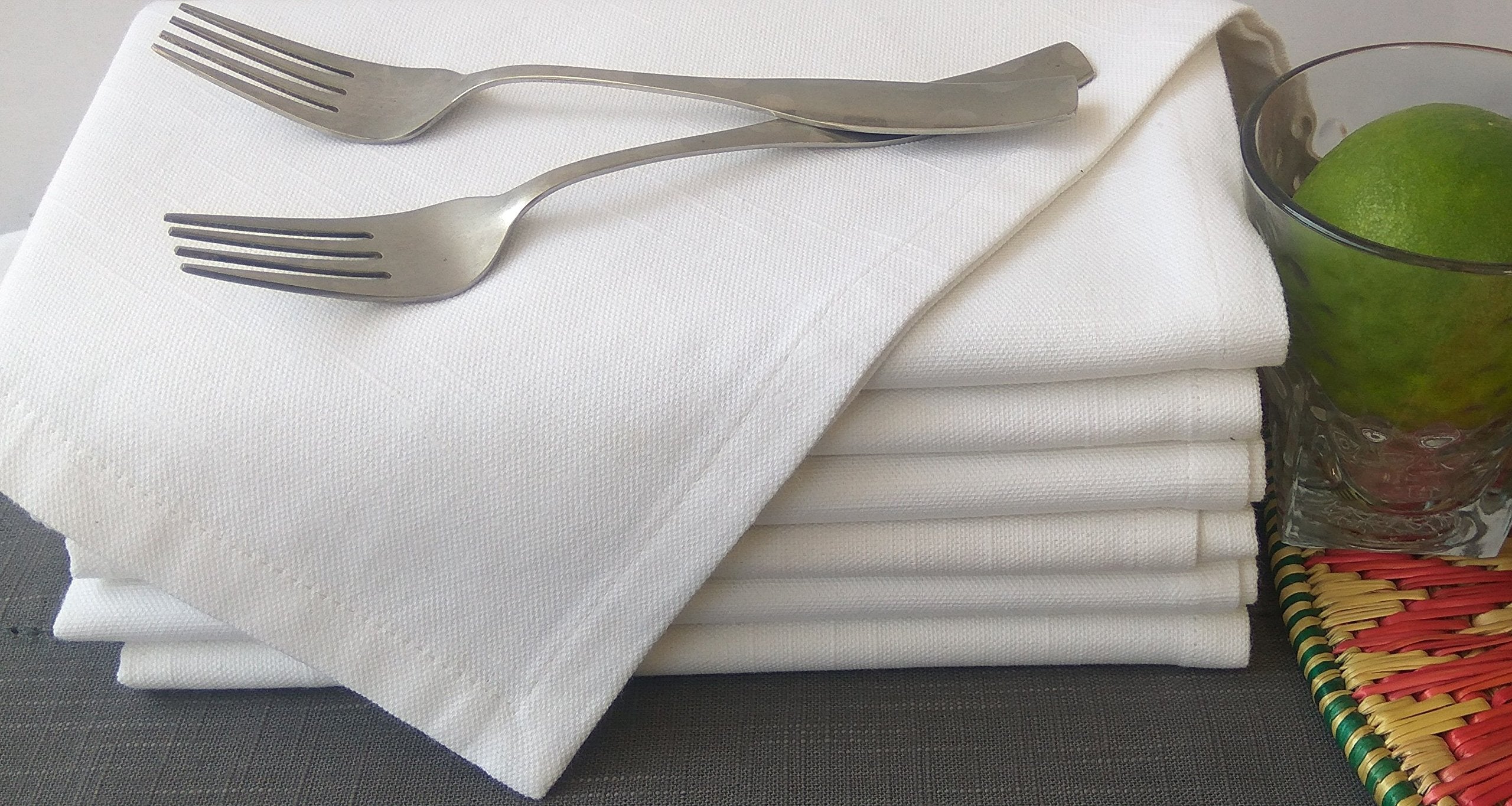 Gfi Linen Clubs Nice White Cloth Napkins,White Table Napkin Cloth,Everyday Cloth Napkin,100 Cotton Napkin18X18 White,Large Napki