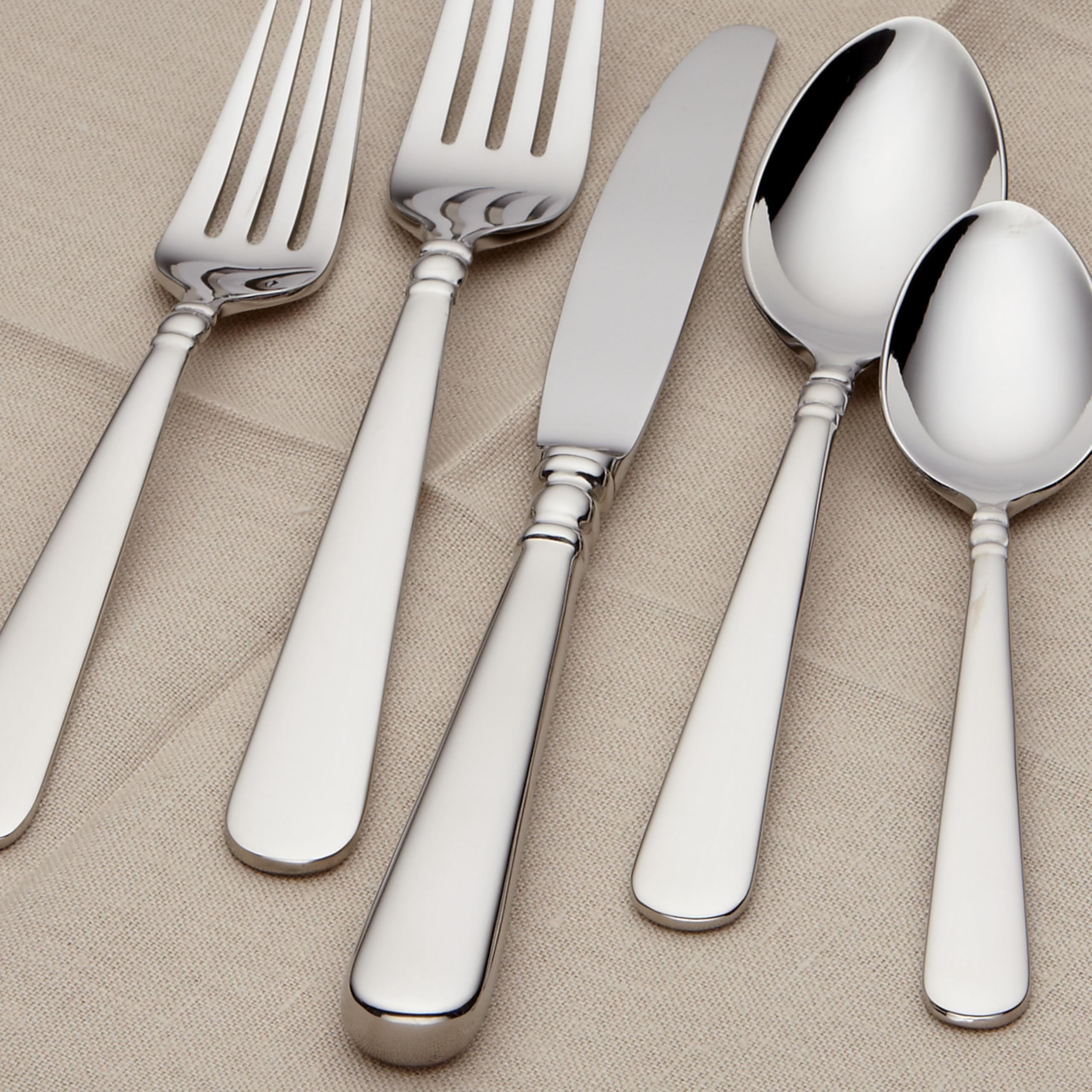 Lenox Pearl Platinum Flatware, 20-Piece Set, Metallic