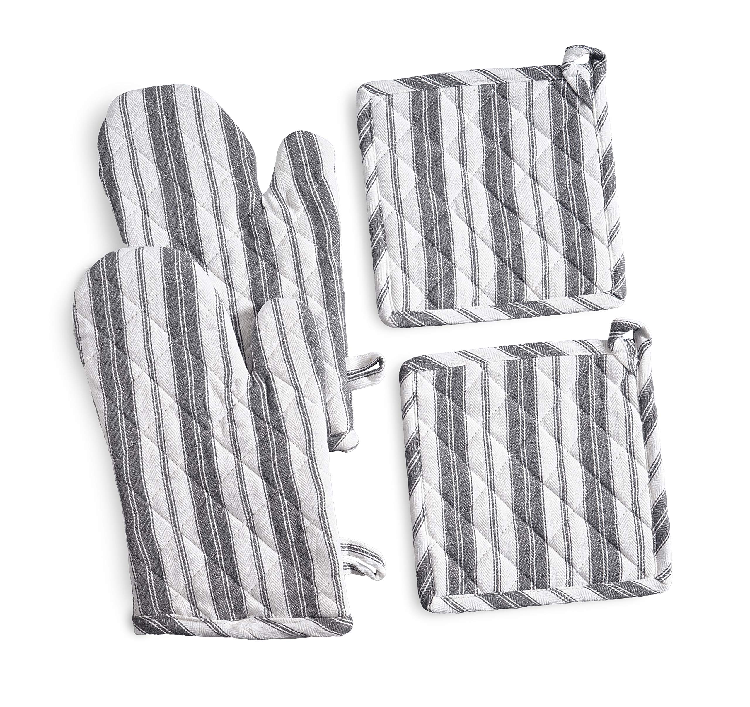 Oven Mitts & Potholder Set - Durable Heat Resistant Gloves - Thick Mittens For Kitchen - Suitable For Cooking, Baking, Grilling