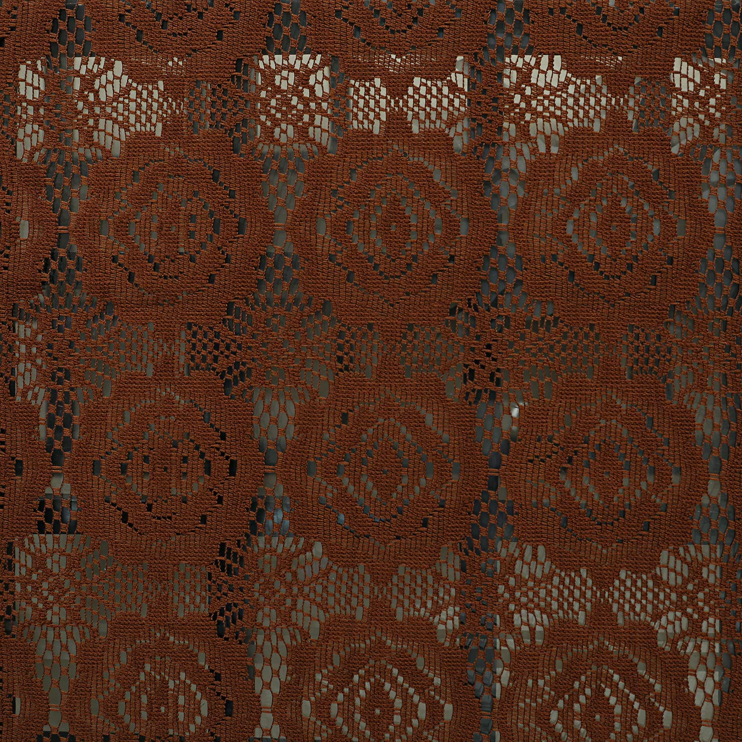 Kuber Industries Circle Design Cotton 4 Seater Center Table Cover - Brown