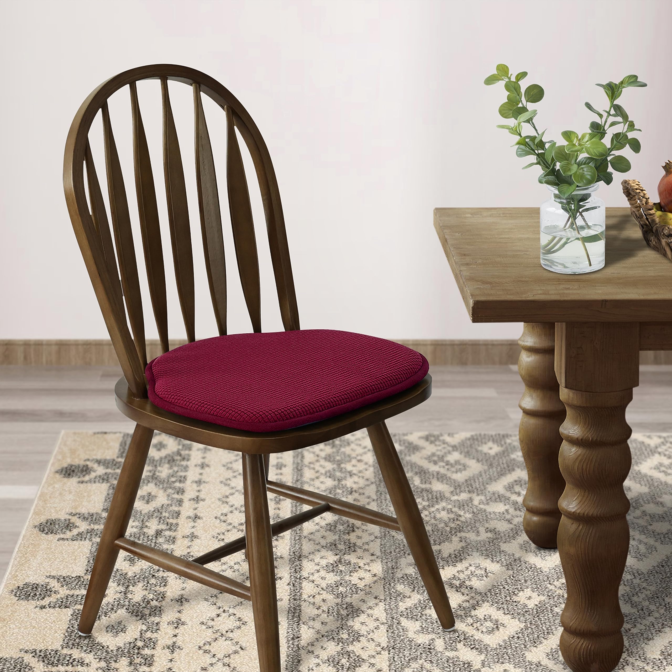 Shinnwa Windsor Chair Cushions Set Of 6, Non Slip Dining Chair Pads, Farmhouse Seat Cushion For Kitchen Chairs, 17 X 15.5 Inches