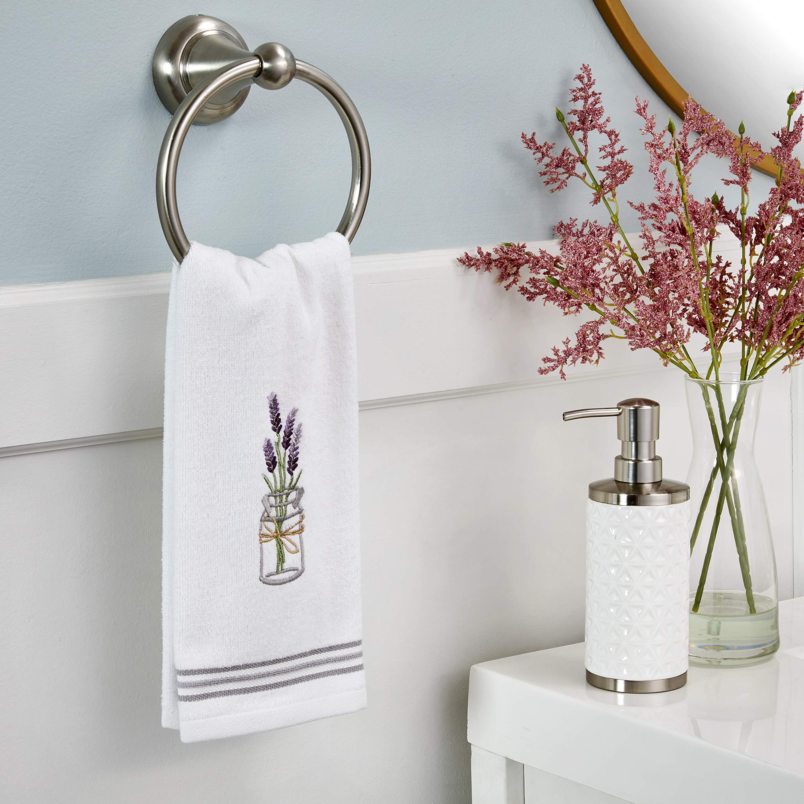 Skl Home By Saturday Knight Ltd. Lavender Hand Towel (2-Pack), White , 16X25