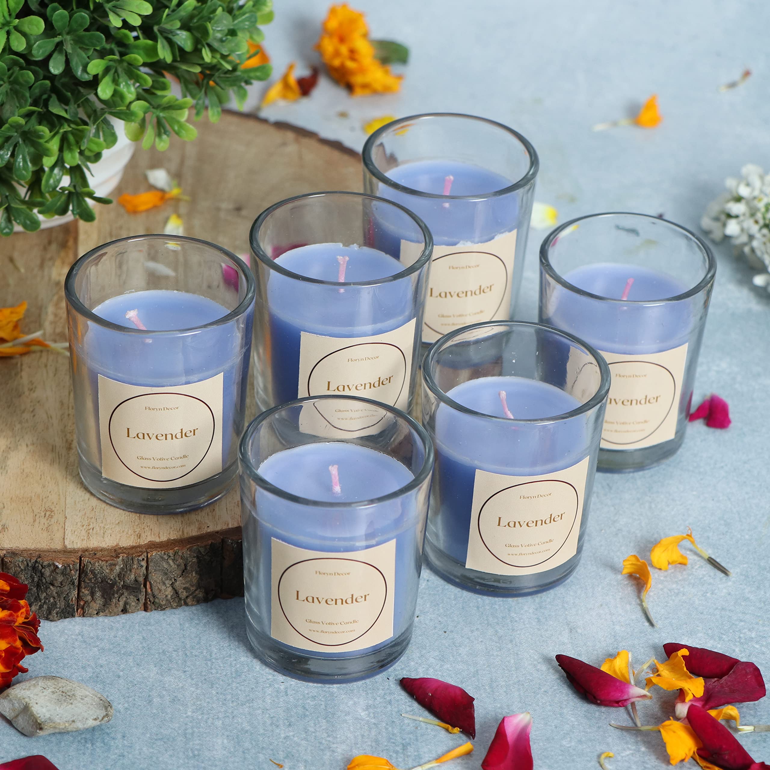 Floryn Decor Votive Glass Candle | Perfume Candles for Home Decor | Candles for Home Decoration Fragrance | Burning Time- 10 Hou