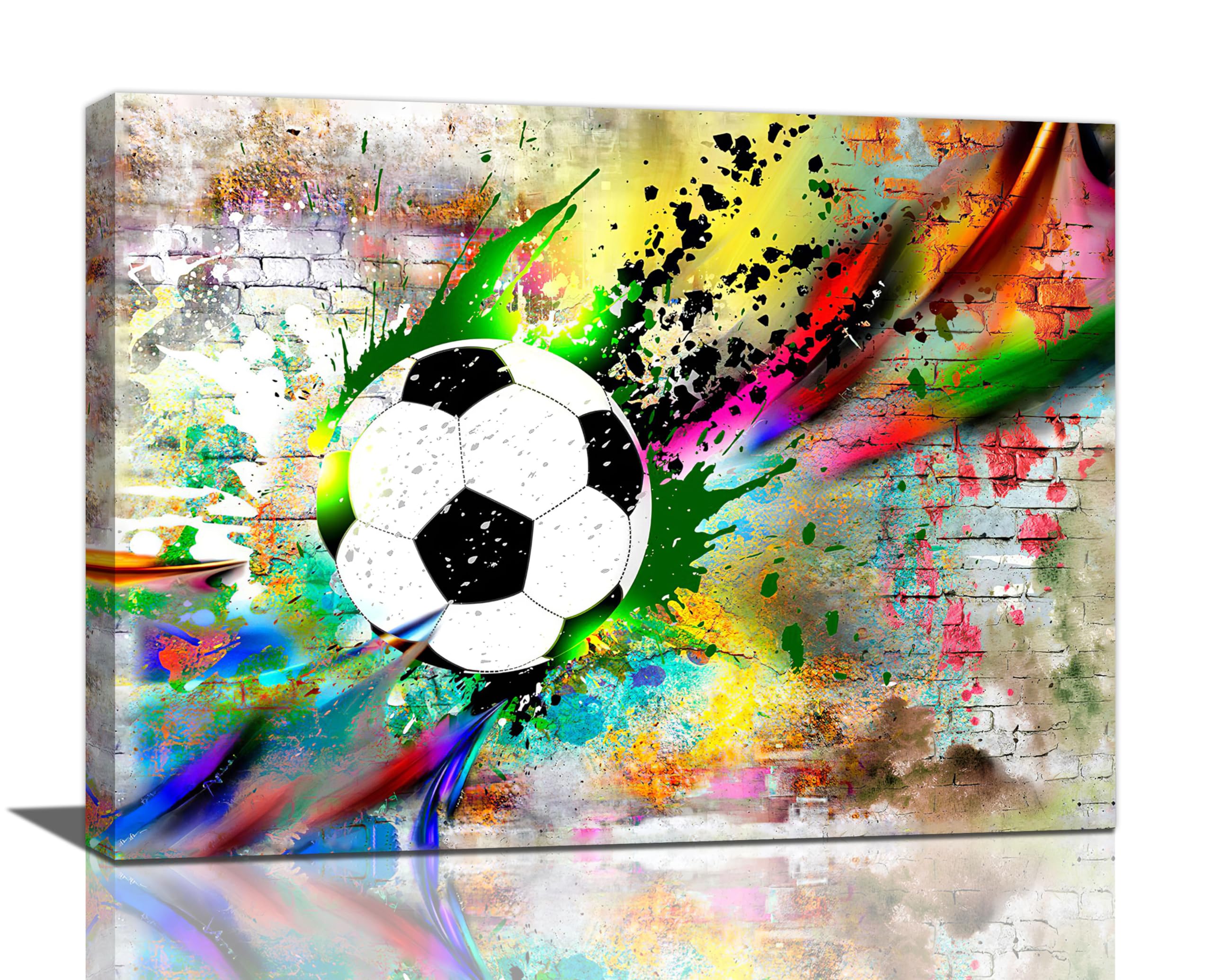 Soccer Wall Art Banksy Football Pictures Wall Decor Graffiti Sports Posters Canvas Prints Framed Artwork Paintings Home Decorati