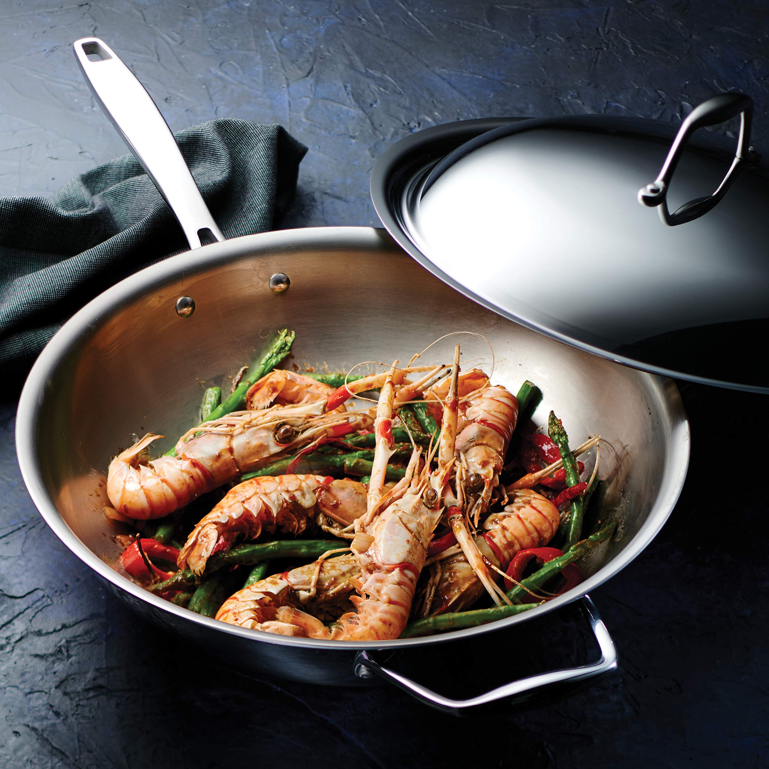 Tramontina Tri-Ply Clad Wok Stainless Steel 12 Inch, 80116/046Ds