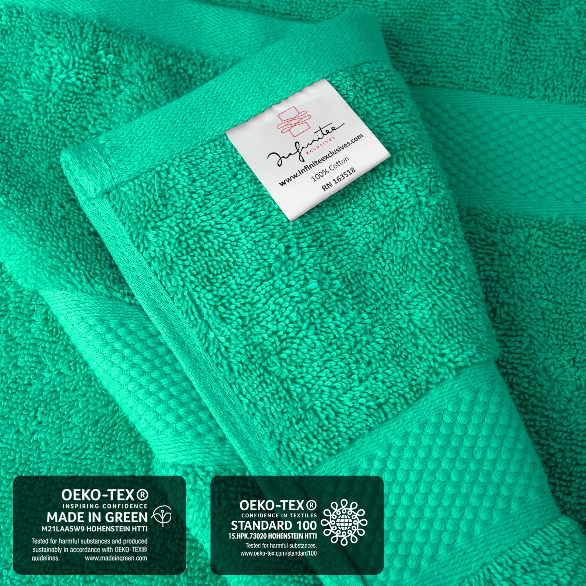 Infinitee Xclusives Premium Green Bath Sheets Towels For Adults - 2 Pack Extra Large Bath Towels 35X70-100% Soft Cotton, Absorbe