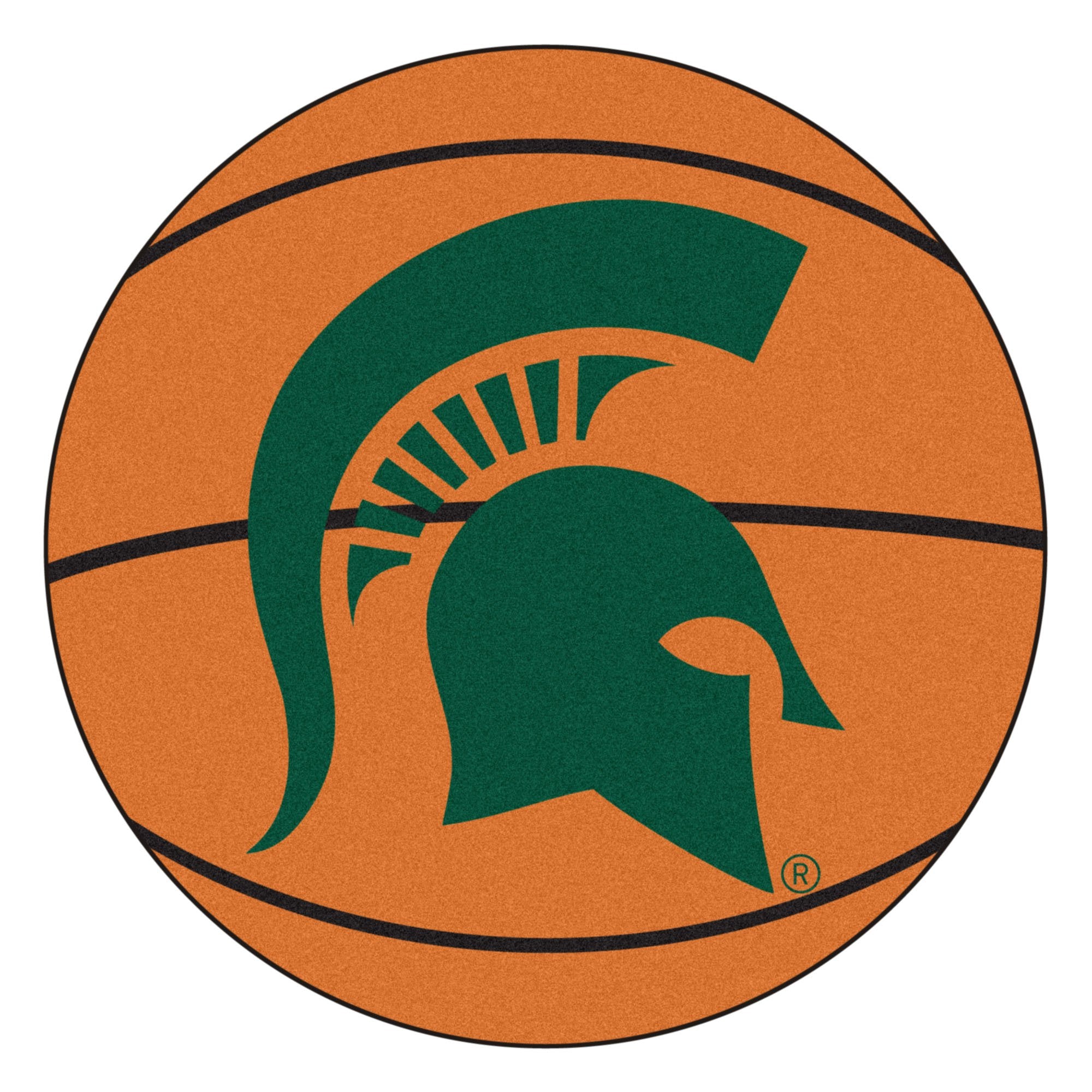 FANMATS Michigan State Spartans Basketball-Shaped Mat