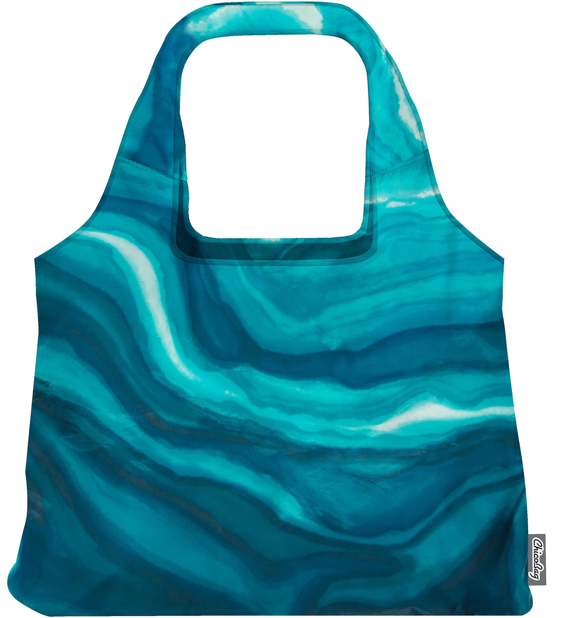 Chicobag Vita Designer Reusable Tote Bag With Carabiner Clip | Compact Reusable Shopping Bags | Eco Friendly | Peacock Bandana