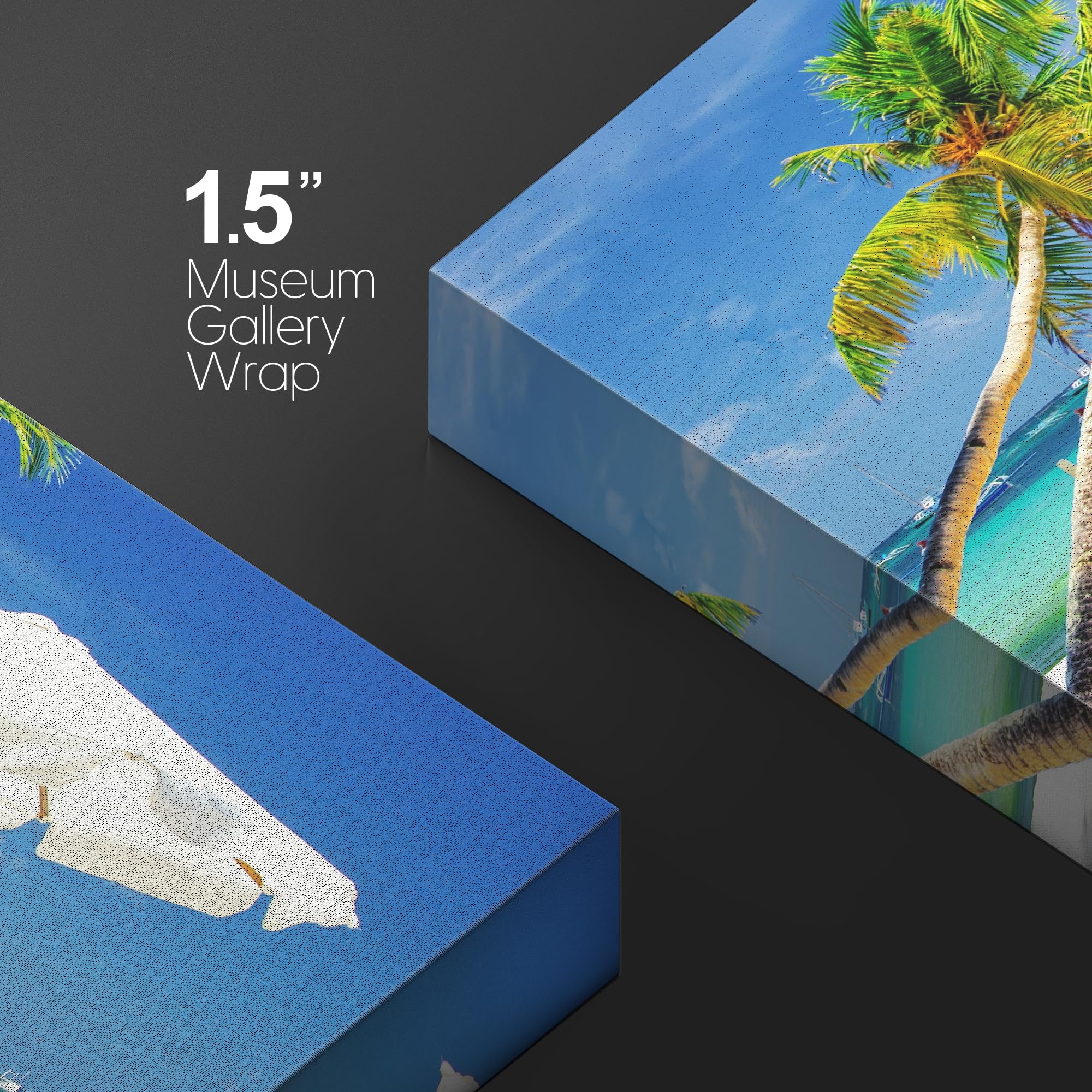 Wall26 Canvas Print, Wall Art Tropical Vacation On The Beach With Boats Nature Wilderness Photography Modern Art Rustic Scenic C