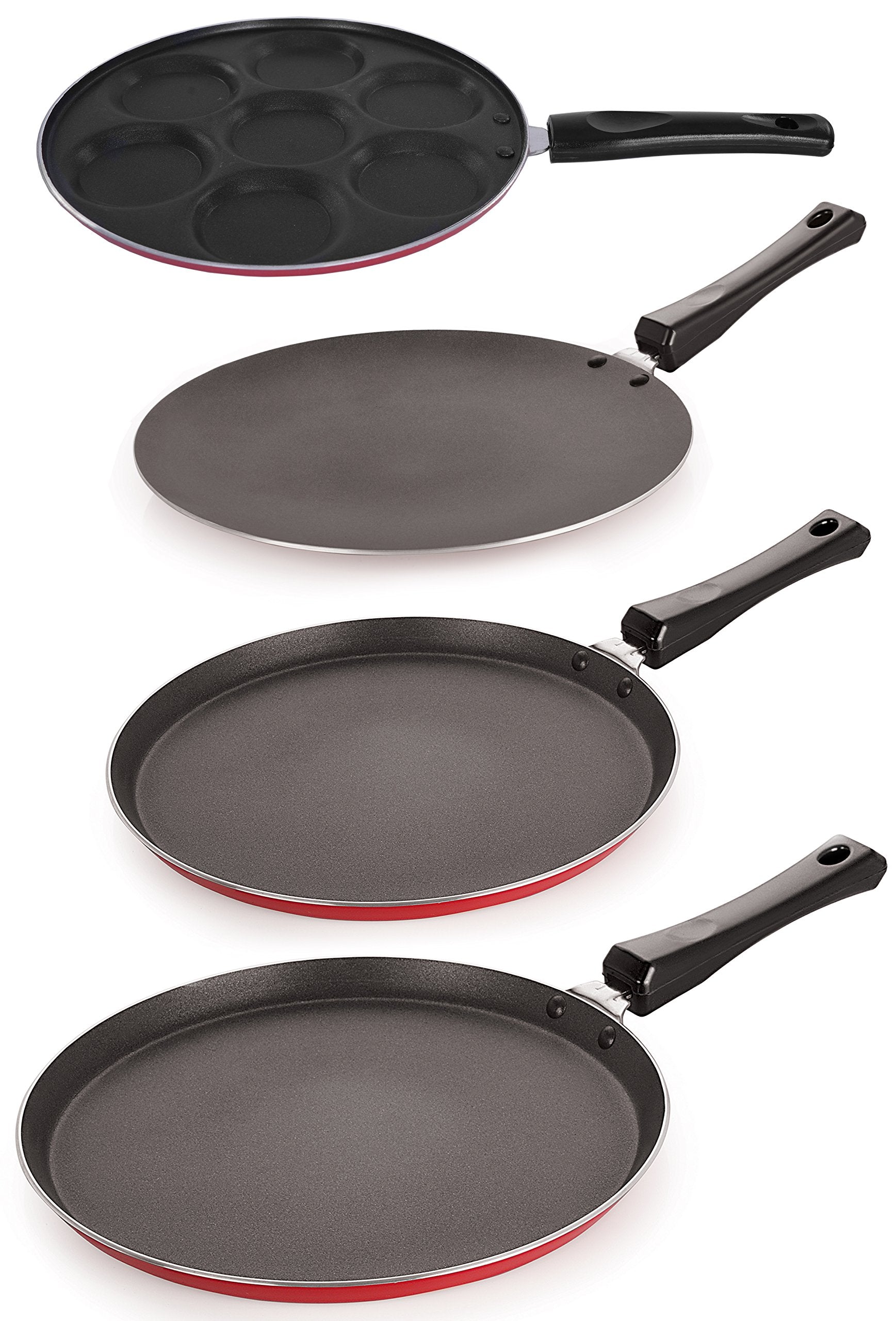 Nirlon NonStick Coated 4 Piece Tawas Combo Cookware Set