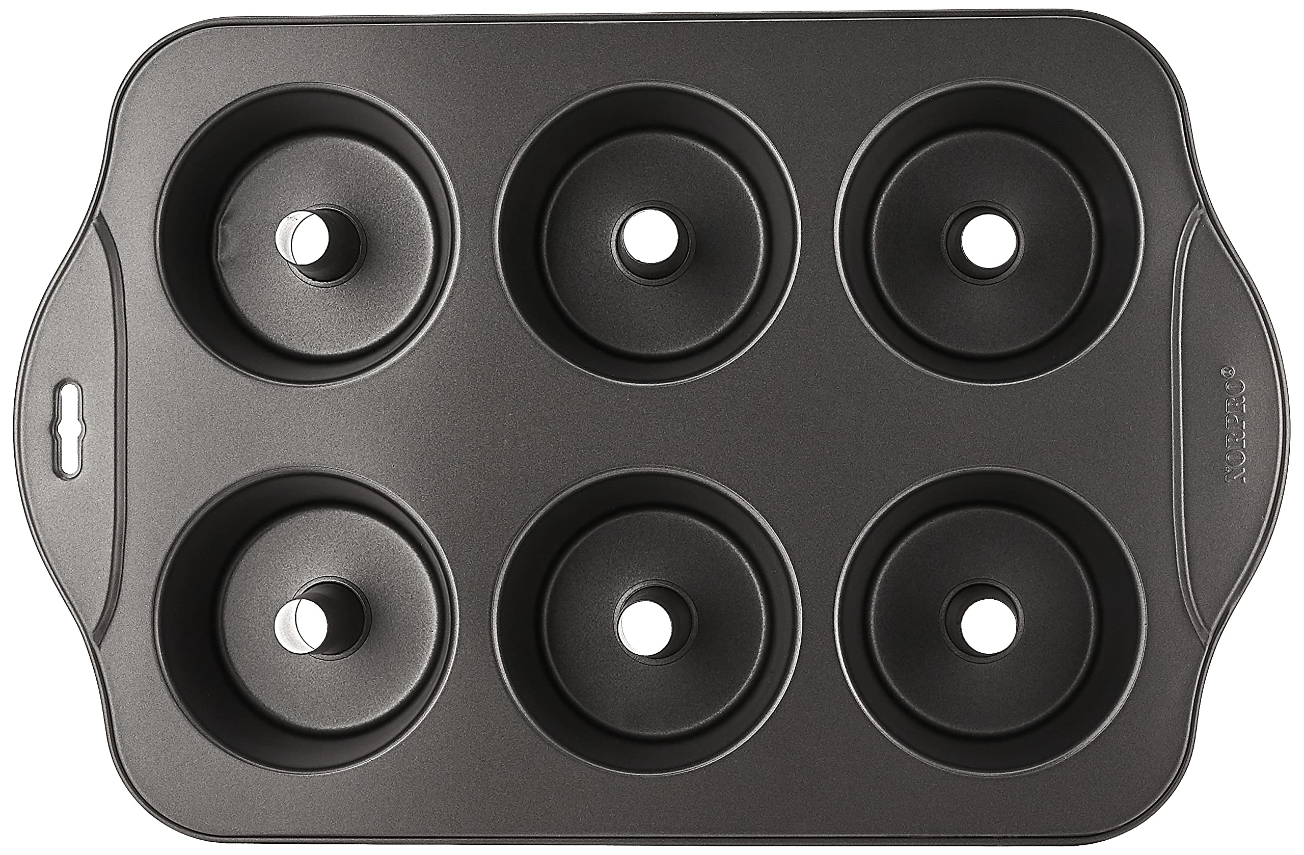 Norpro Nonstick 6 Cup Mini Angel Food Bundt Cake Kitchen Bake Pan, 17In/43Cm X 11In/28Cm X 2.25In/5.5Cm, As Shown