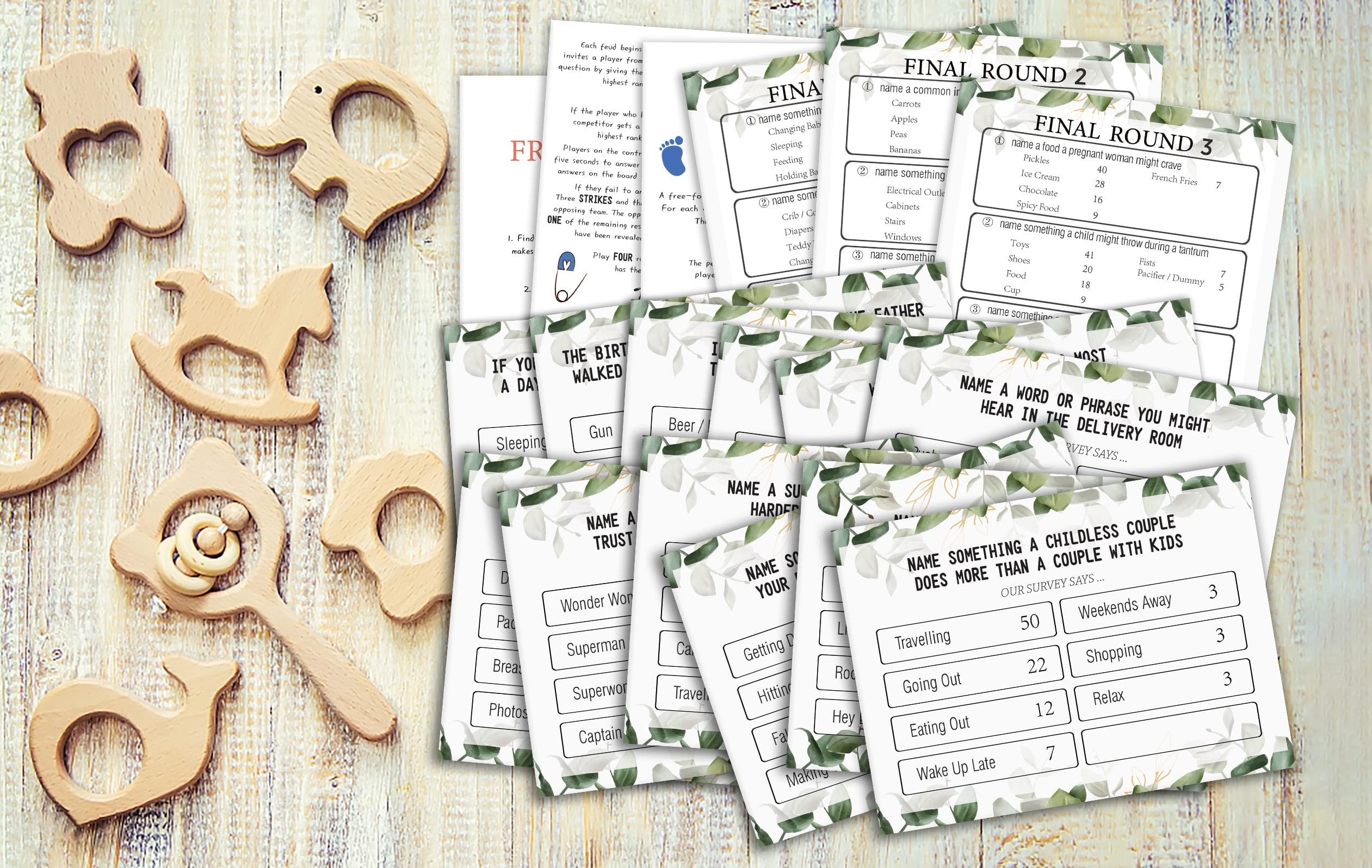 Baby Shower Friendly Feud Quiz, Family Feud Quiz, Baby Shower Game Night, Baby Shower Group Game, Mother To Be Party Game, Eucal