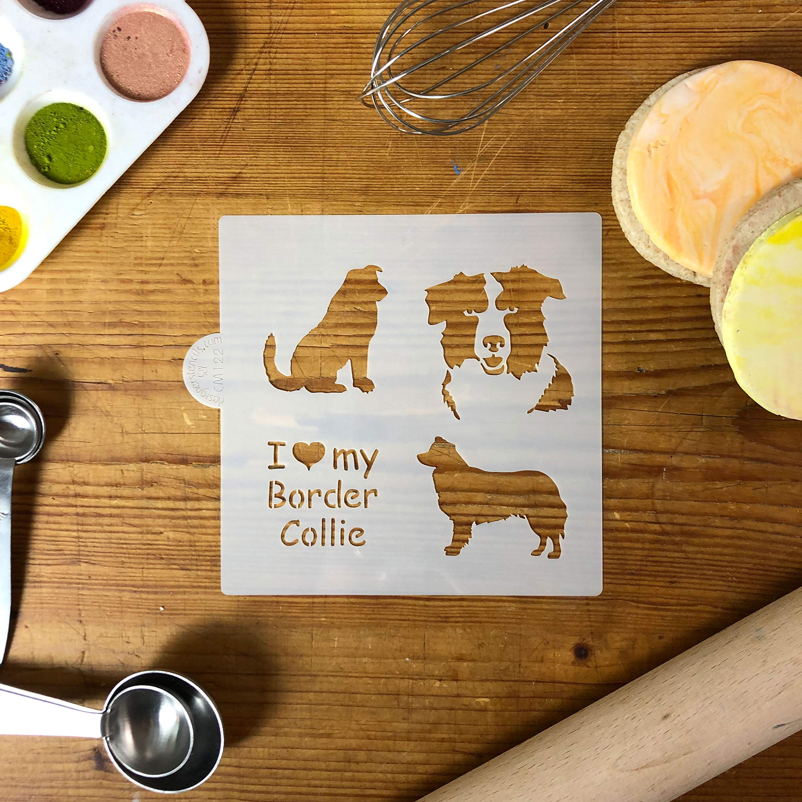 I Love My Border Collie Cookie And Craft Stencil Cm122 By Designer Stencils