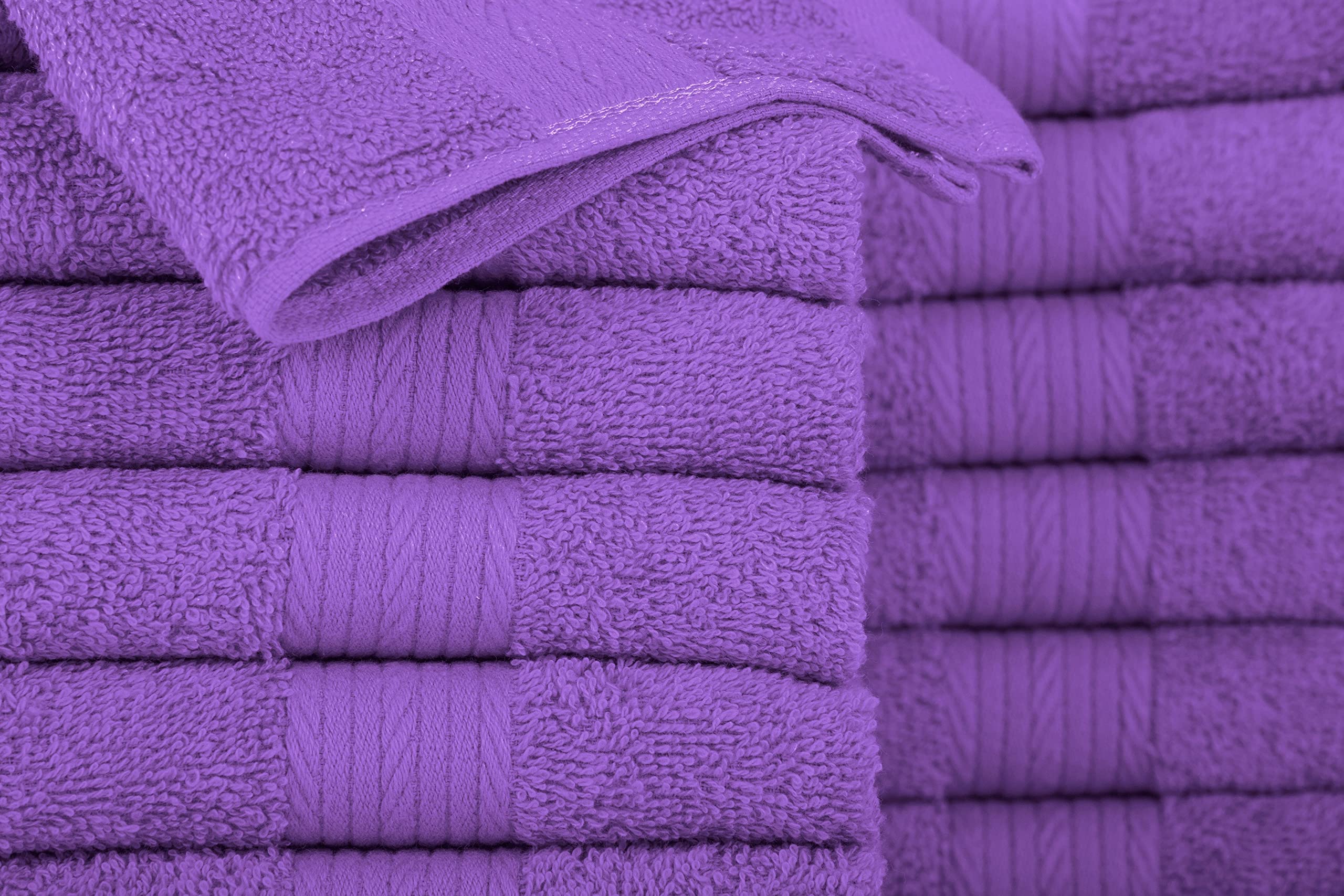 Ample Decor Pack Of 50 Wash Cloths 12 X 12 Inch 100% Cotton 600 Gsm, Soft Absorbent Face Towels, Quick Drying Reusable Fingertip