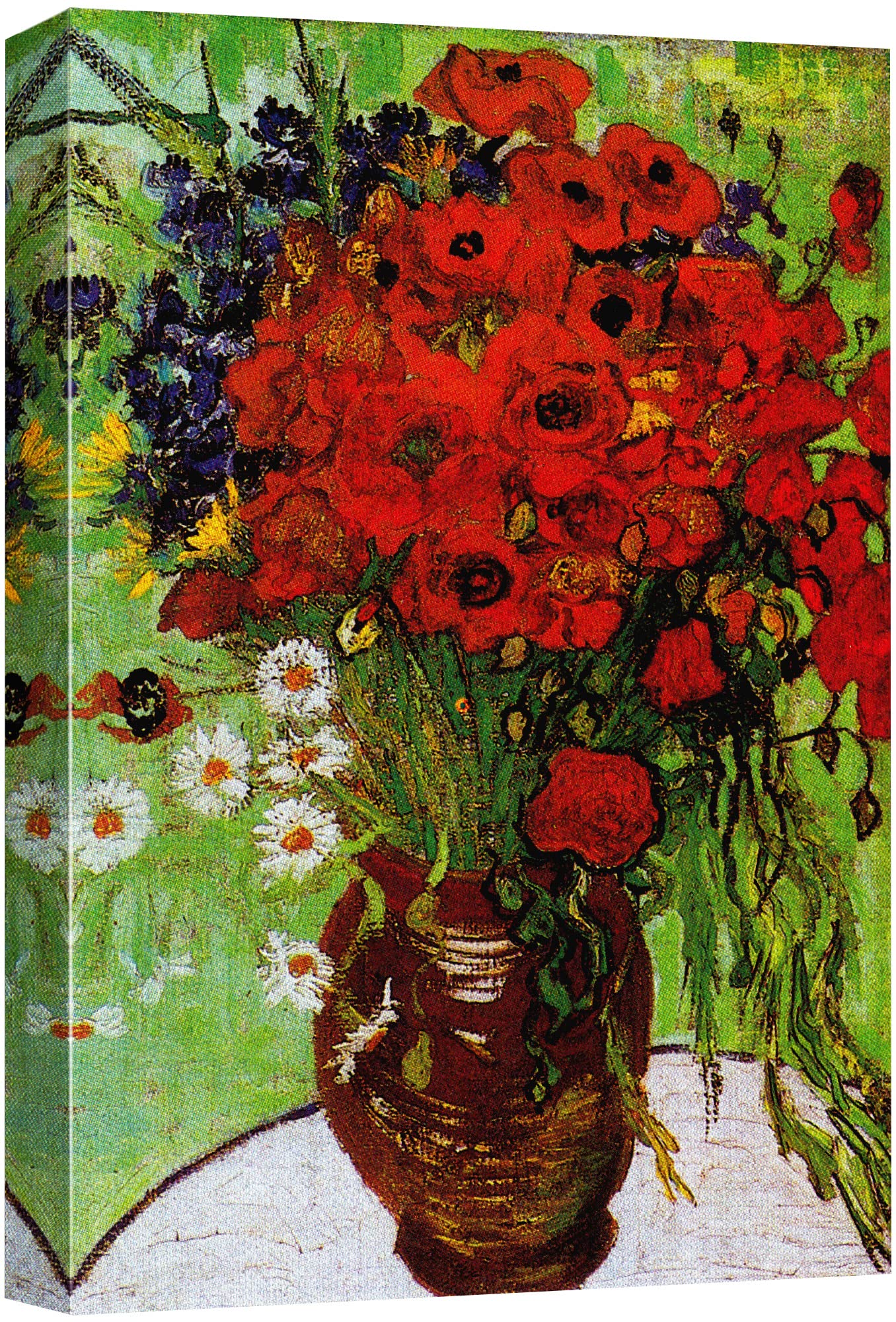 Wall26 Canvas Print Wall Art Red Poppies & Daisies By Master Artist Vincent Van Gogh Nature Wilderness Illustrations Fine Art Re