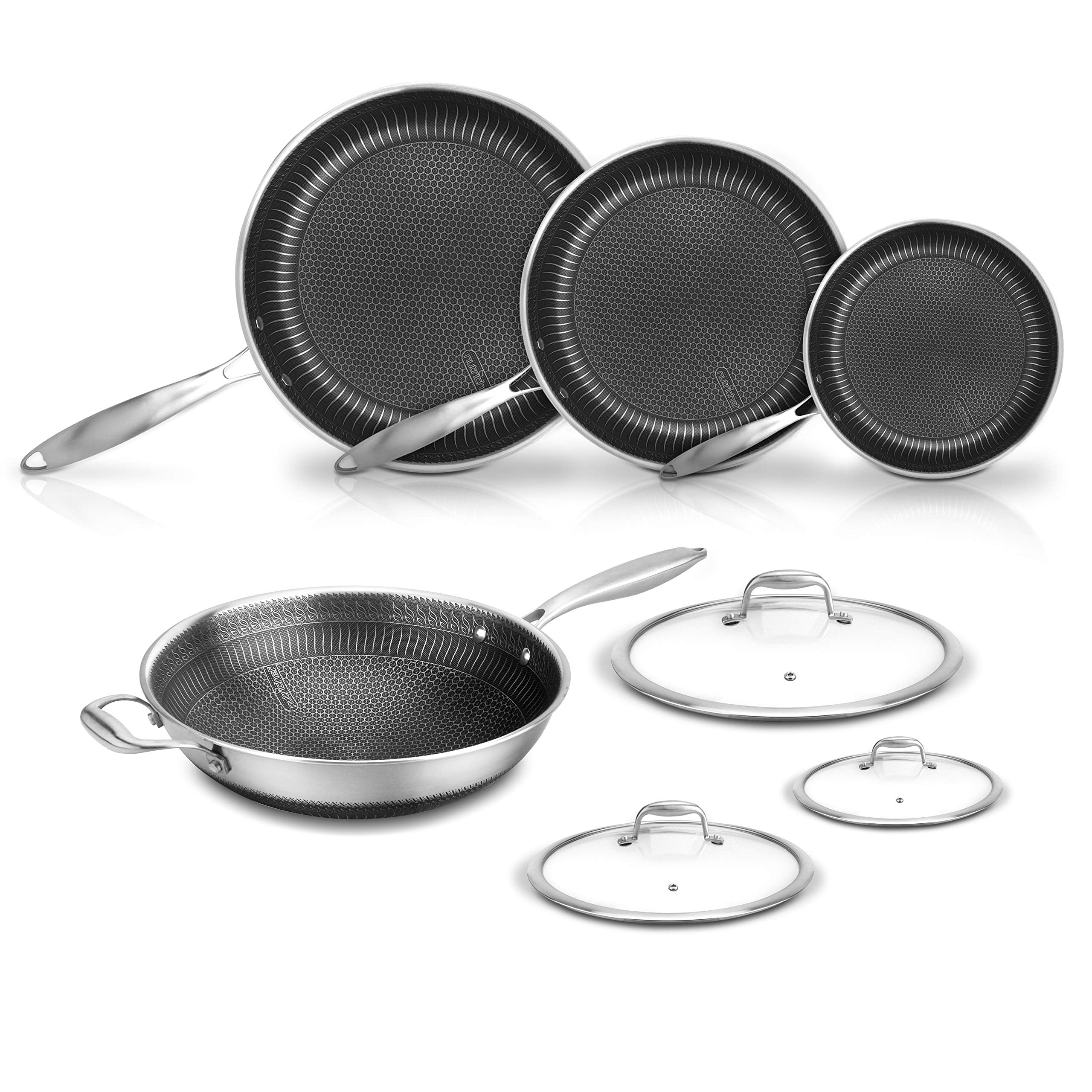 NutriChef 7-Piece Cookware Set Stainless Steel