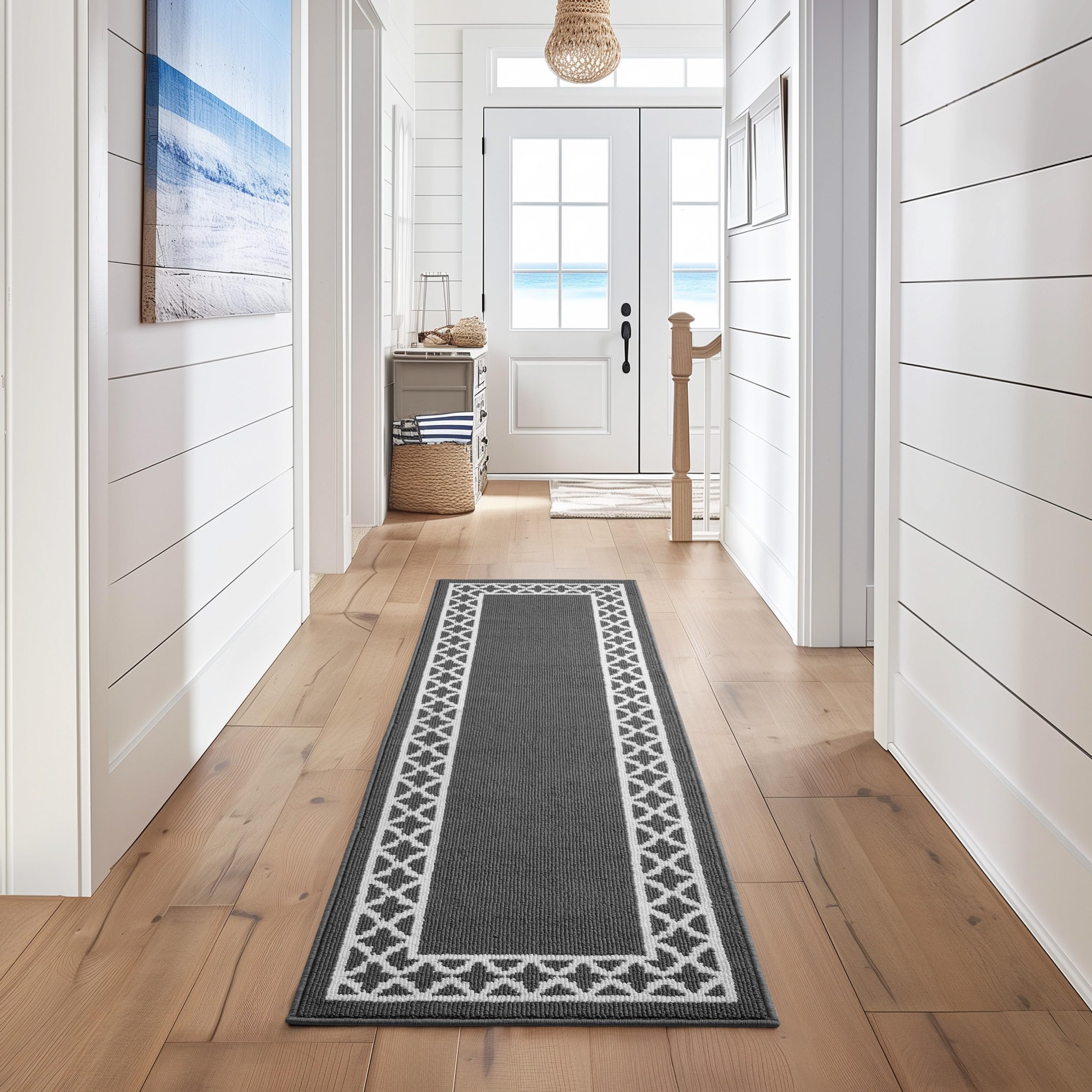 Nautica Runner Rug, Indoor Carpet for Entryway & Hallway Rug, Non-Skid Entry and Kitchen Door Mat, Machine Washable Low Profile 