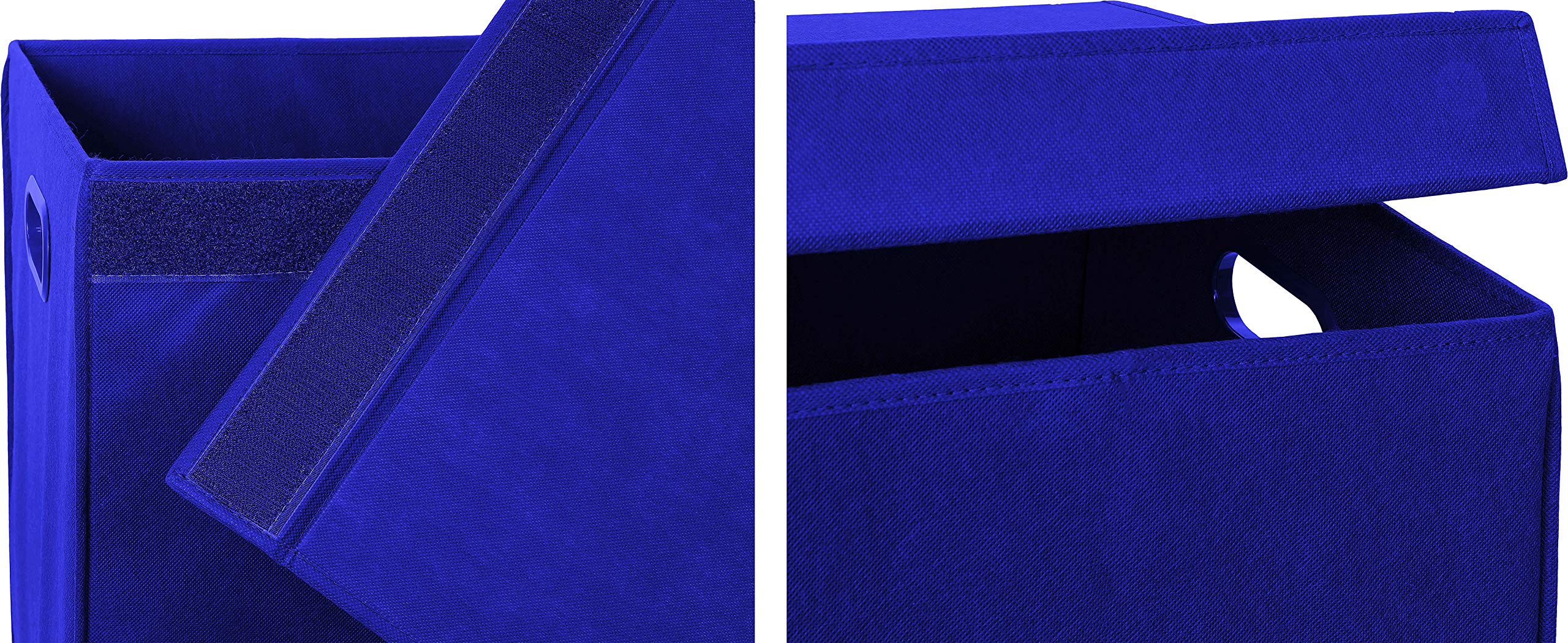 Simple Houseware Foldable Laundry Hamper Basket With Lid, Dark Blue
