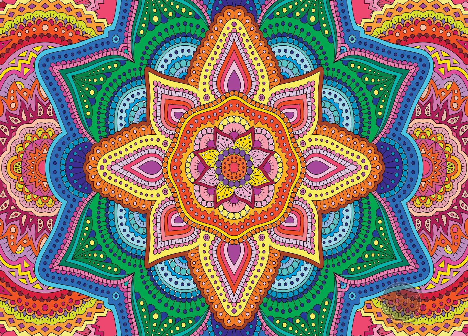 Sjprinter Giant Coloring Poster For Kids And Adults - Great For Care Facilities, Schools, Group And Family Activities (Floral Ma