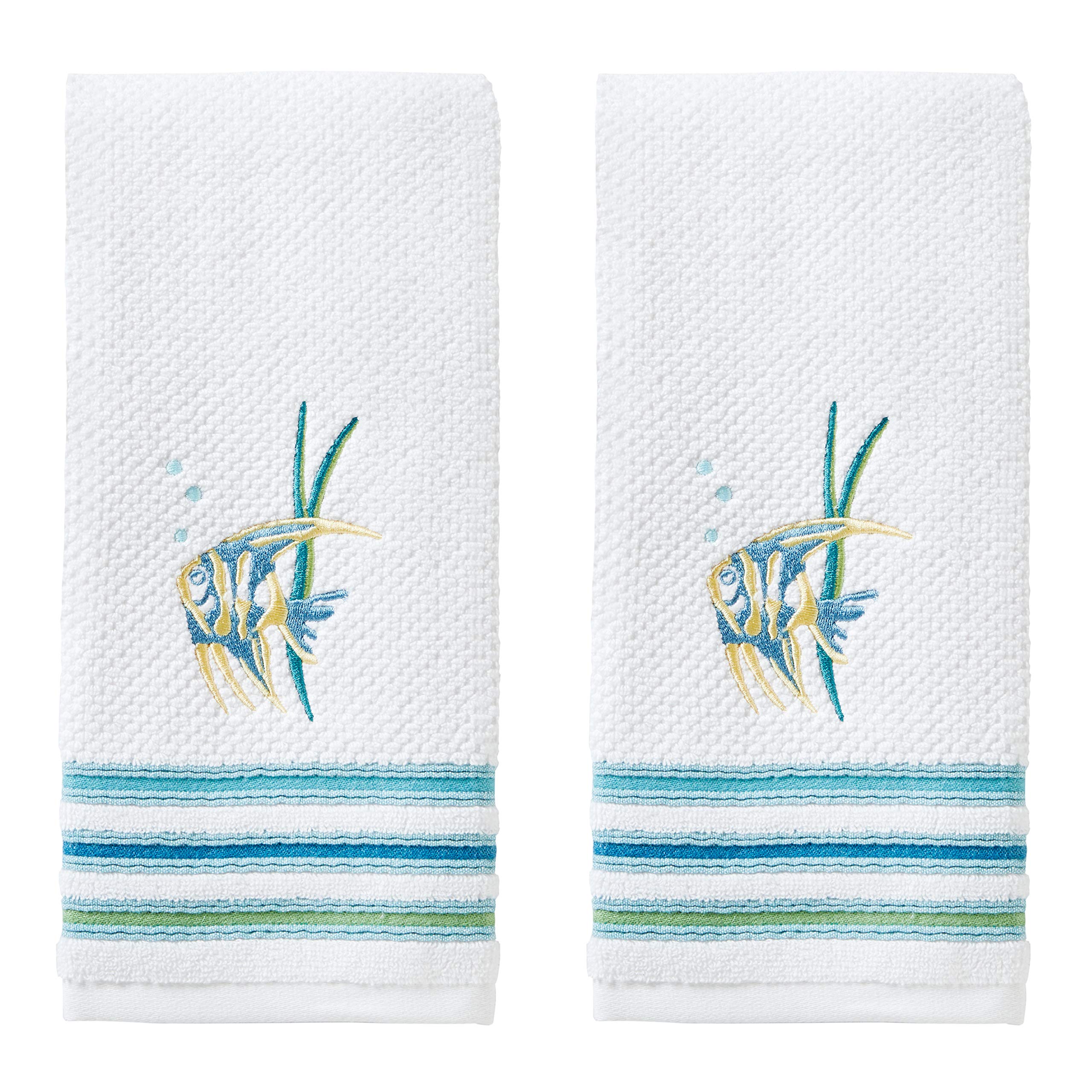 Skl Home Ocean Watercolor Hand Towel, White (2-Pack)