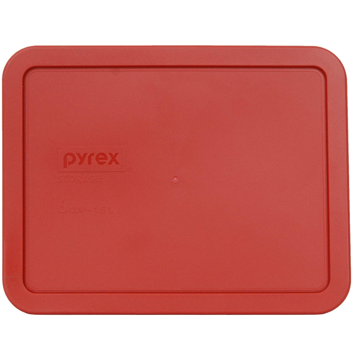 Pyrex 7211-Pc 6 Cup Poppy Red Rectangle Plastic Food Storage Lid Made In The Usa