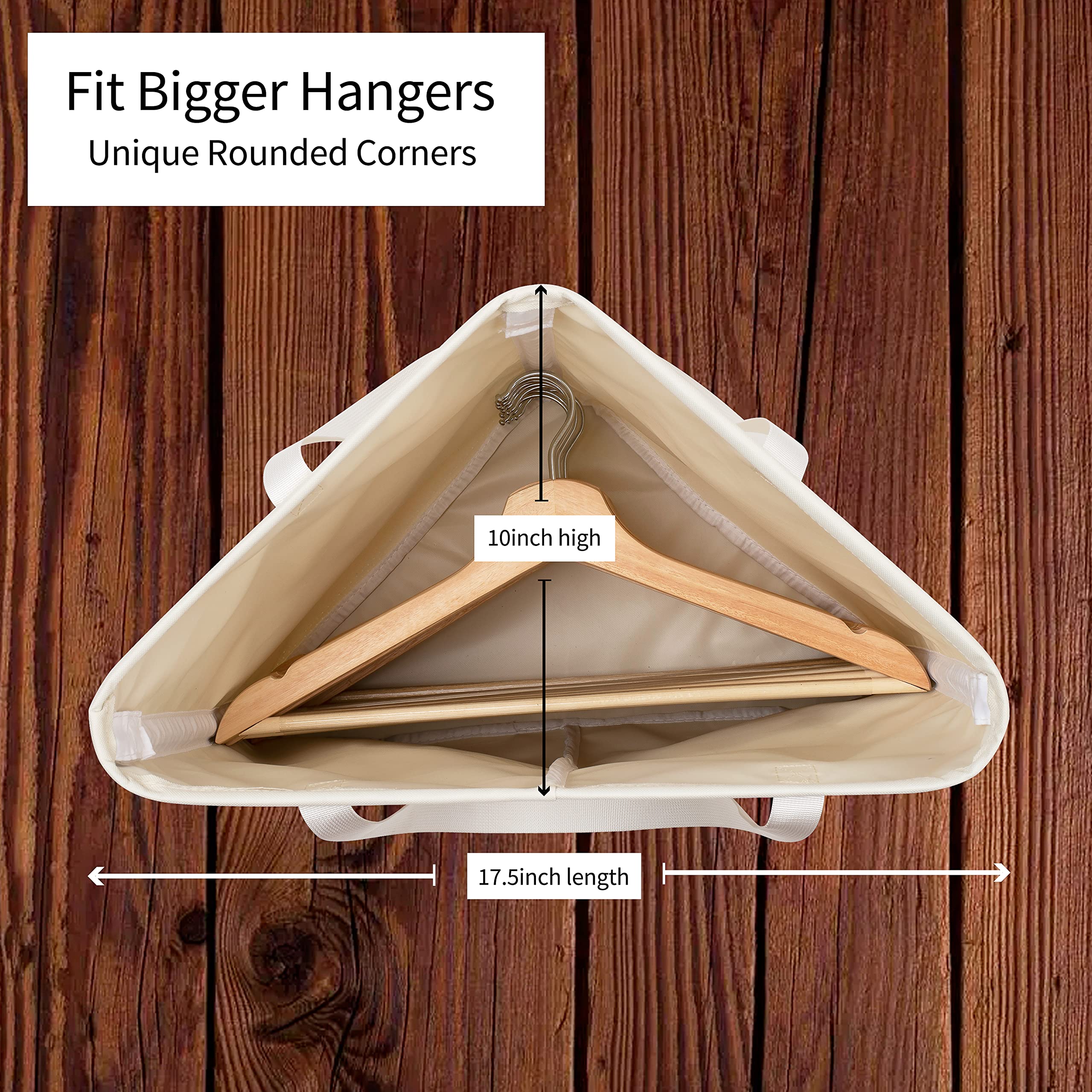 Carpenter Woods Clothes Hanger Organizer Bag with Handles (Beige White)