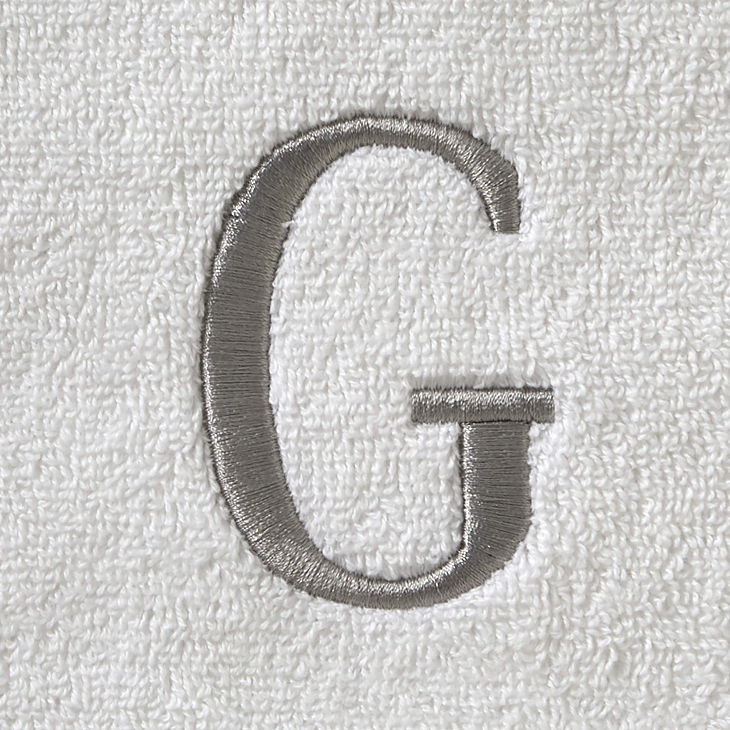 Skl Home Casual Monogram Bath Towel, G, 28X54, White