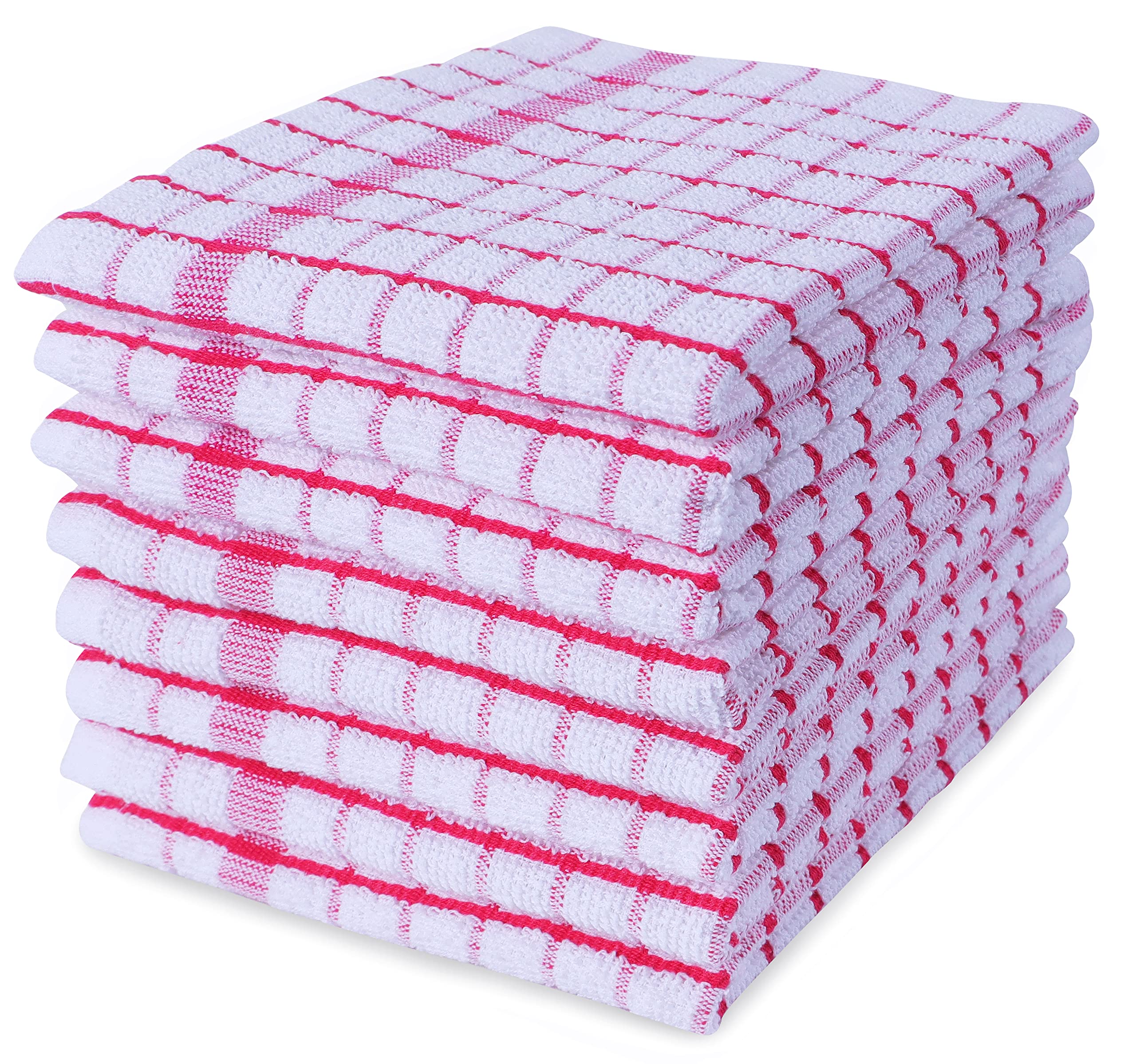 Amour Infini Kitchen Dish Cloths Set Of 8 - Ultra Soft, Highly Absorbent, Quick-Drying Terry Cotton Dishcloths 12''X12'' Inch Wa