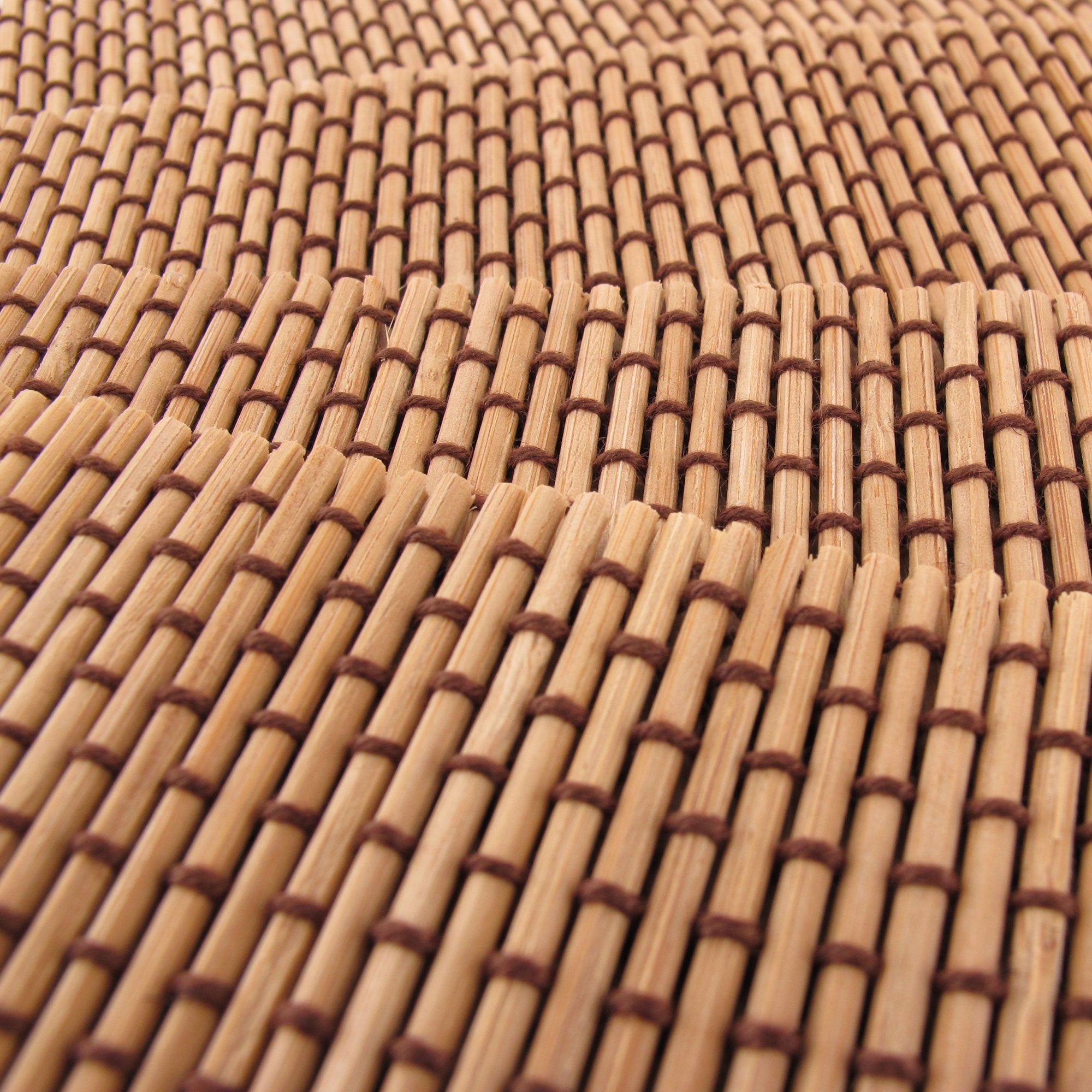 Bamboomn Bamboo Placemat/Sushi Rolling Mat - 18.5'' X 13'' - Brown With String, 8 Pcs