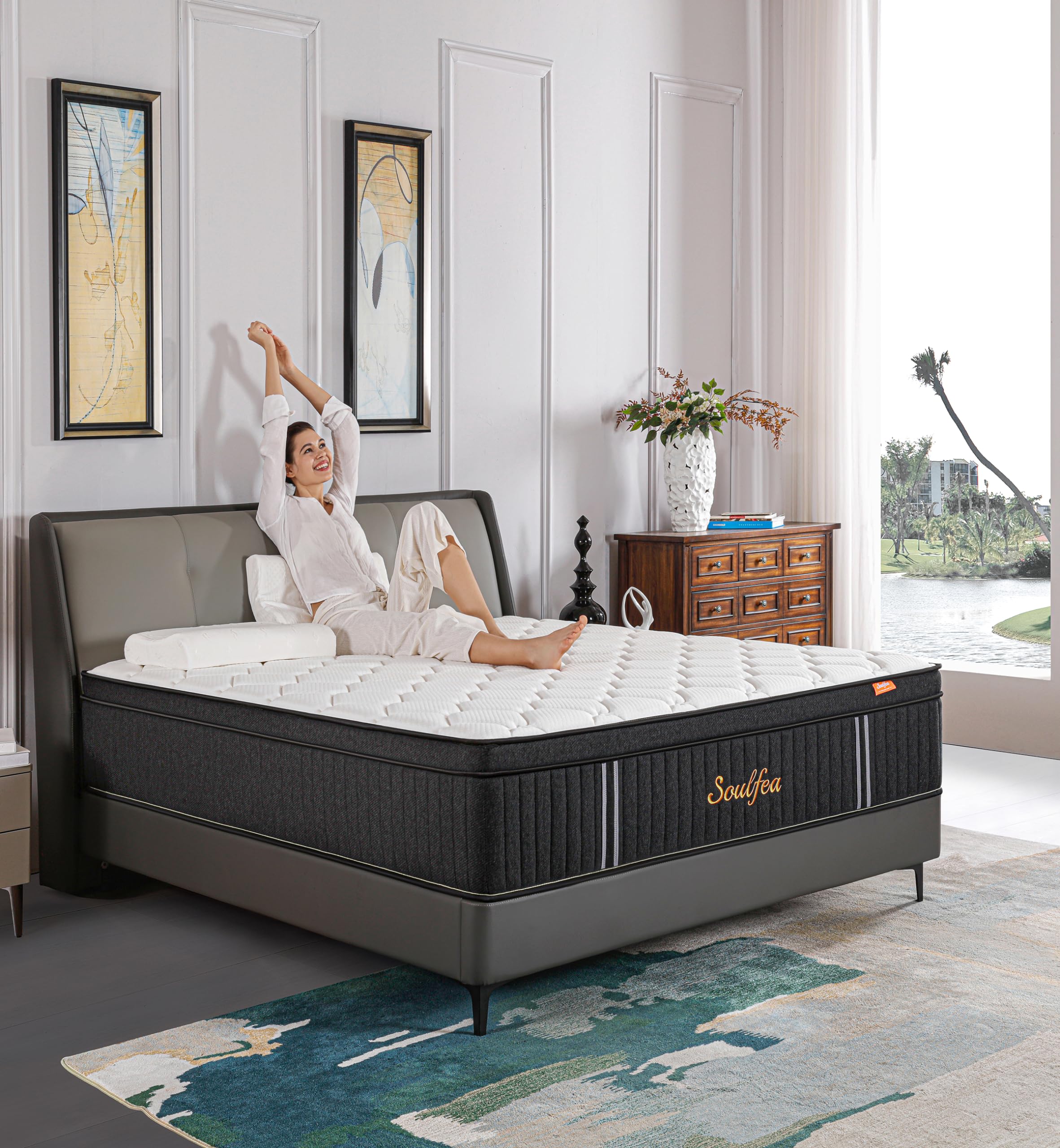 Soulfea Full Size Mattress,12 Inch Hybrid Full Mattress In A Box With Memory Foam & Individual Pocket Spring For Edge Support,Pr