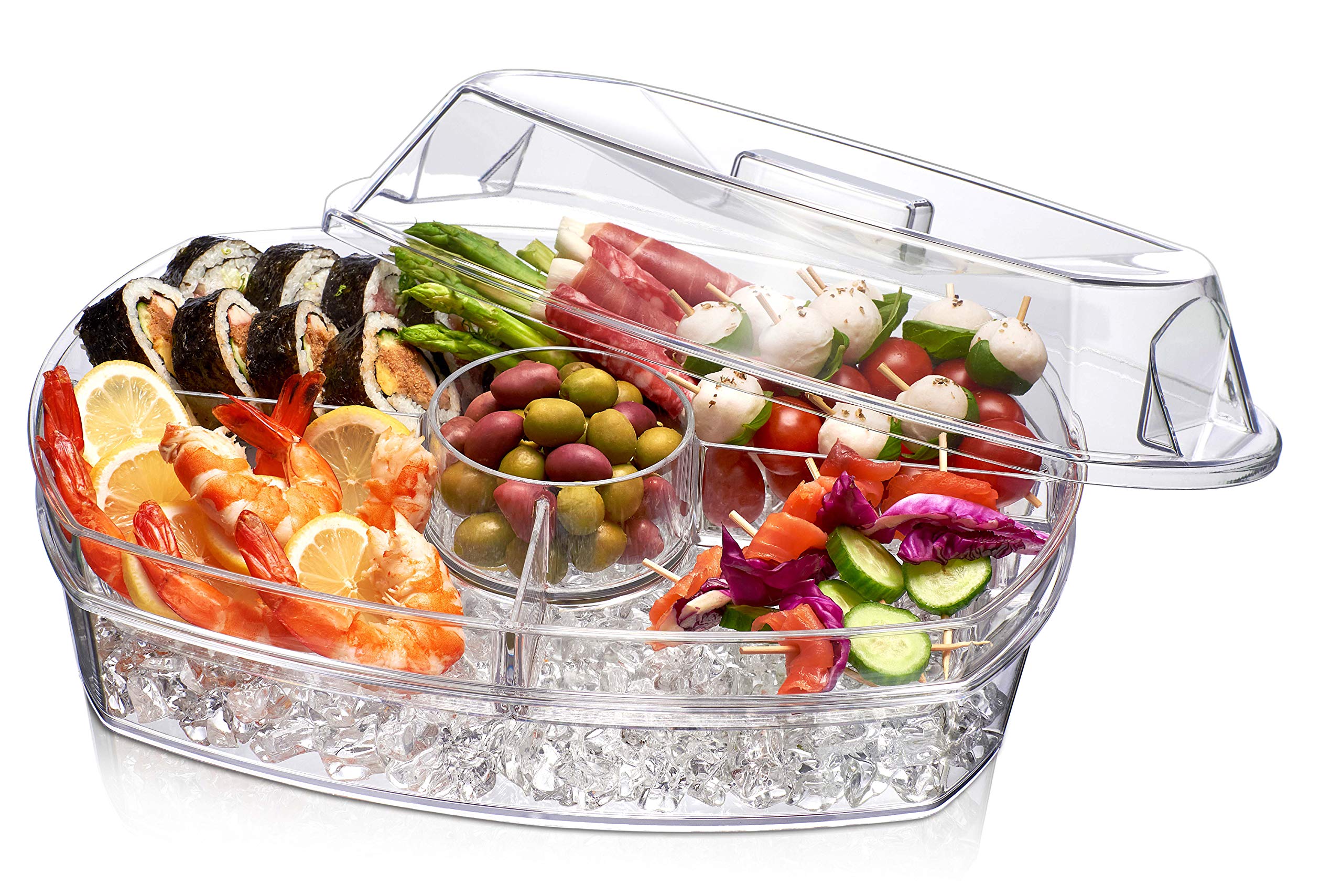 Prodyne Ice Party Platter, 15 1/2'' X 11'' X 6'', Clear