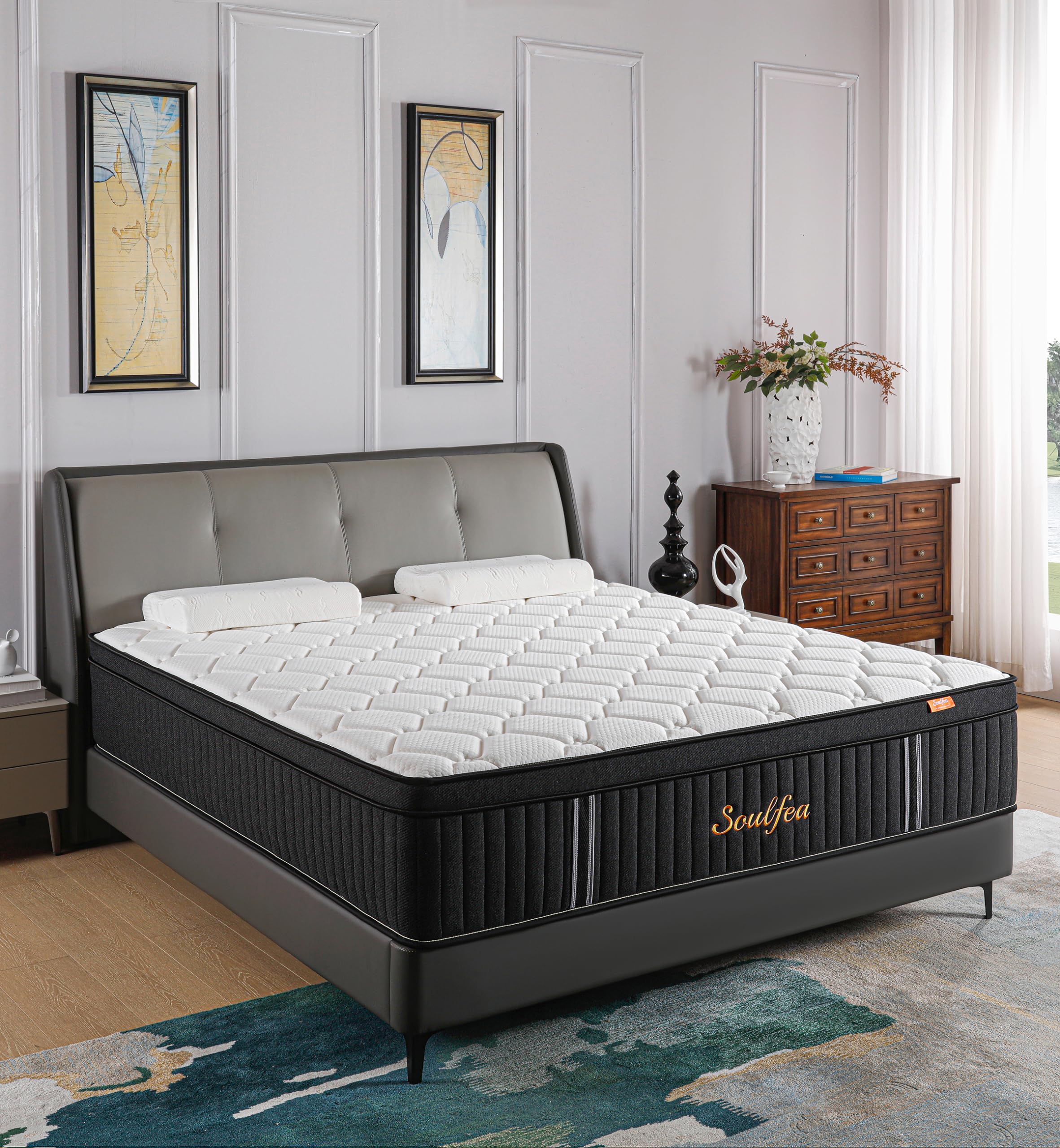 Soulfea Full Size Mattress,12 Inch Hybrid Full Mattress In A Box With Memory Foam & Individual Pocket Spring For Edge Support,Pr