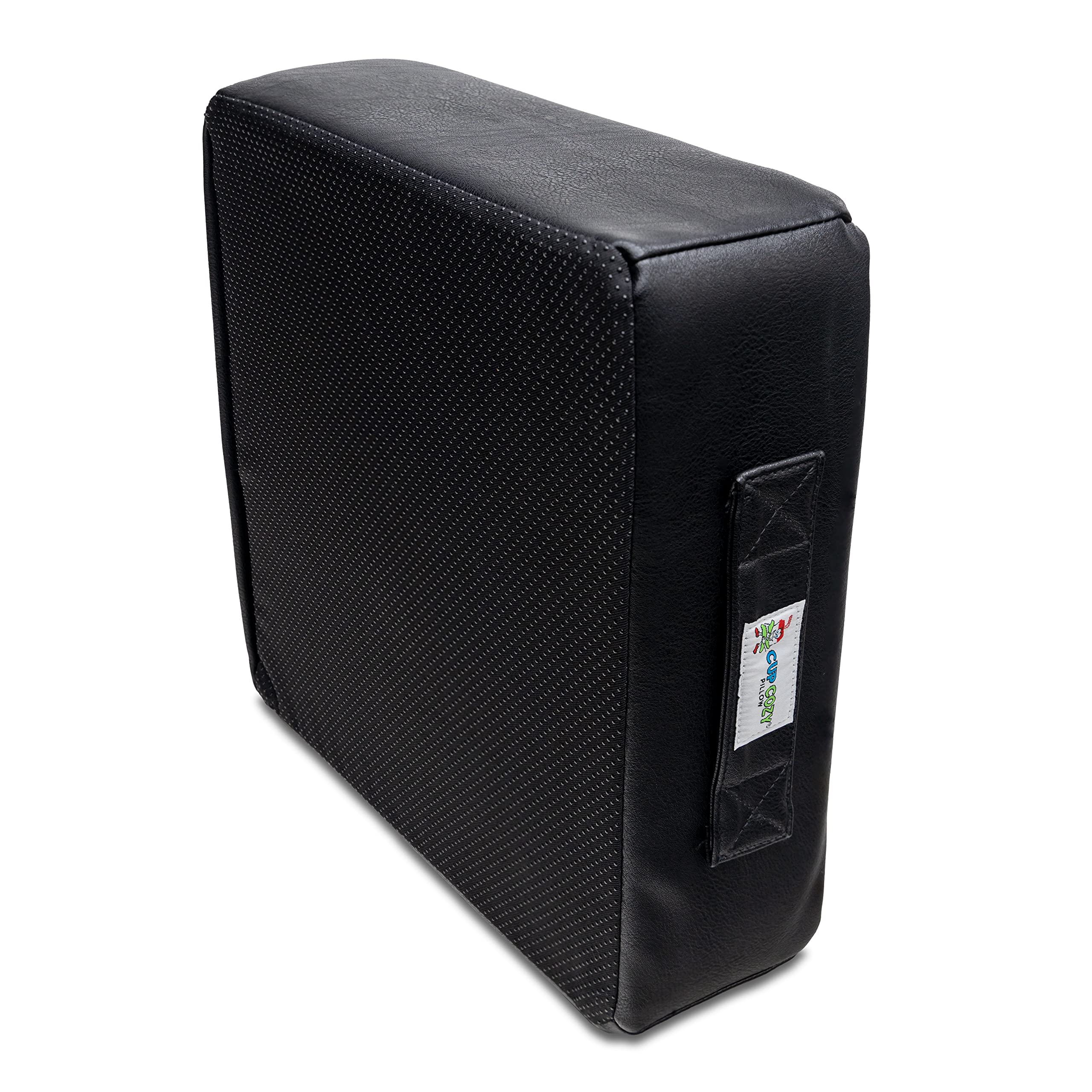 Cup Cozy Pillow 5 Hole (Black Faux Leather)- As Seen On Tv-The World'S Best Cup Holder! Keep Drinks Close And Safe From Spills.