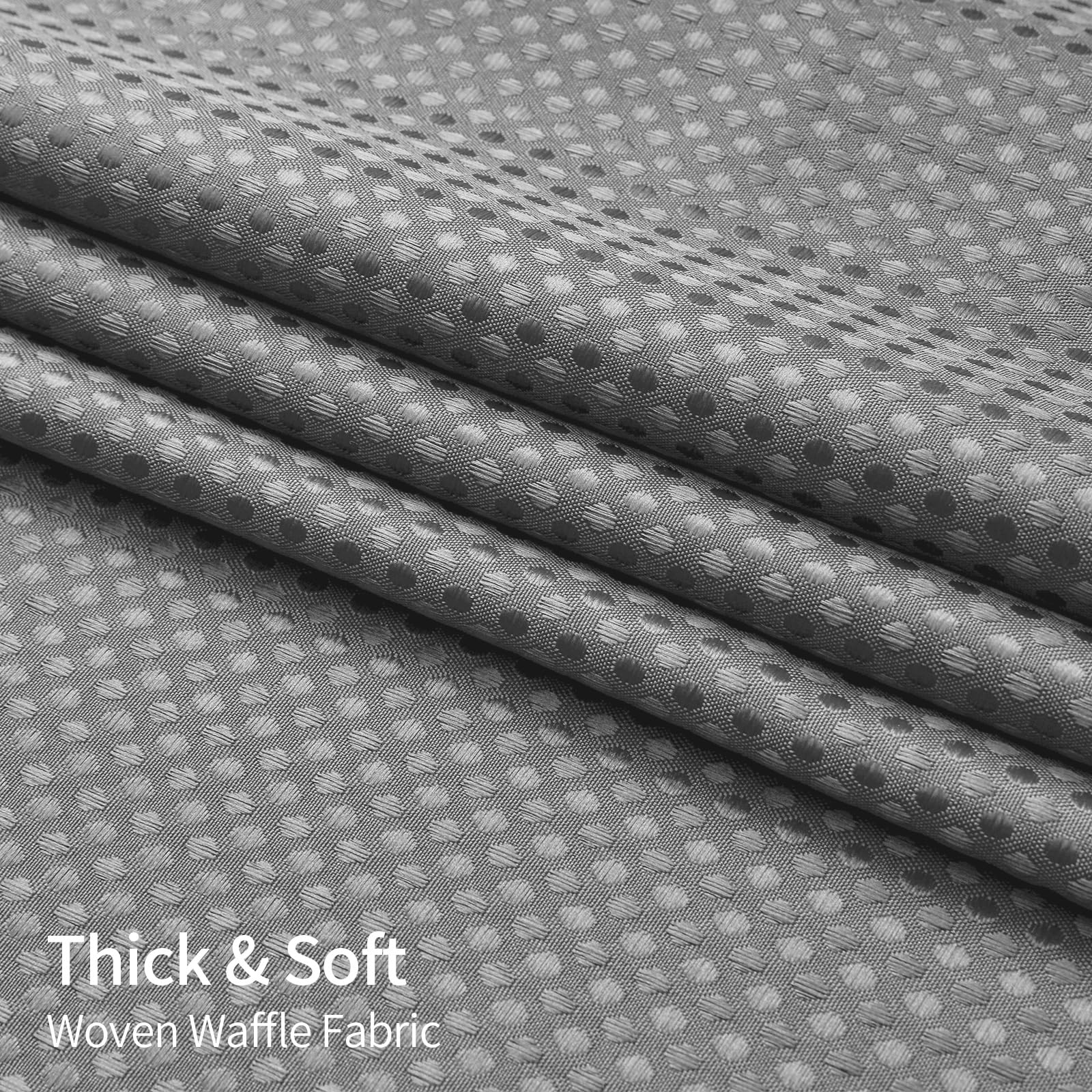 MitoVilla Grey Waffle Shower Curtain Set with Snap-in Liner  Modern Waffle Weave Fabric Shower Curtain  Luxury Heavy Duty Cloth Shower Curtain for Neutral Hotel & Spa Bathroom Decor  72 x 72