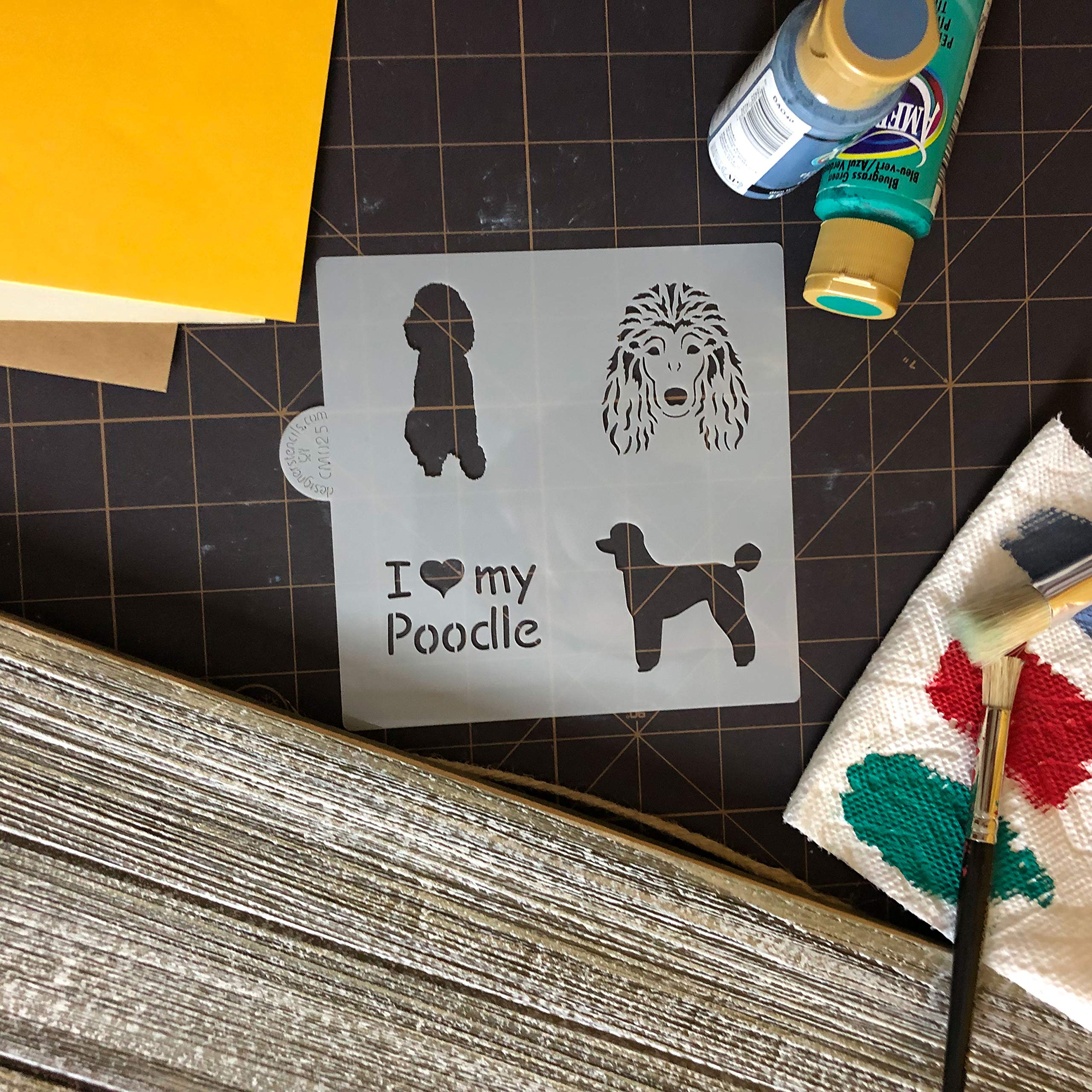 I Love My Poodle Cookie And Craft Stencil By Designer Stencils