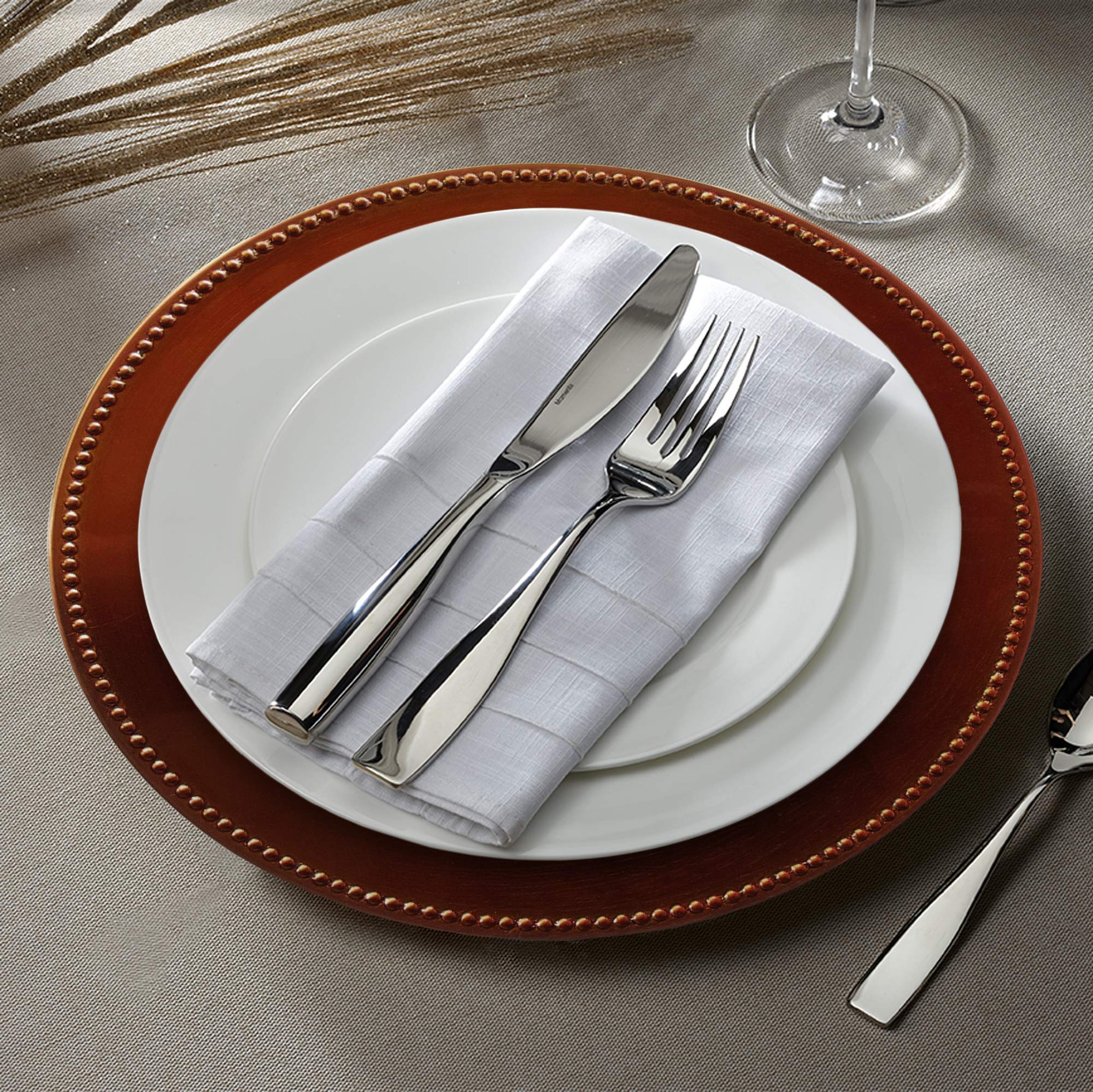 Chargeit By Jay Charge It By Jay Beaded Charger 13    Decorative Melamine Service Plate For Home, Professional Dining, Perfect F