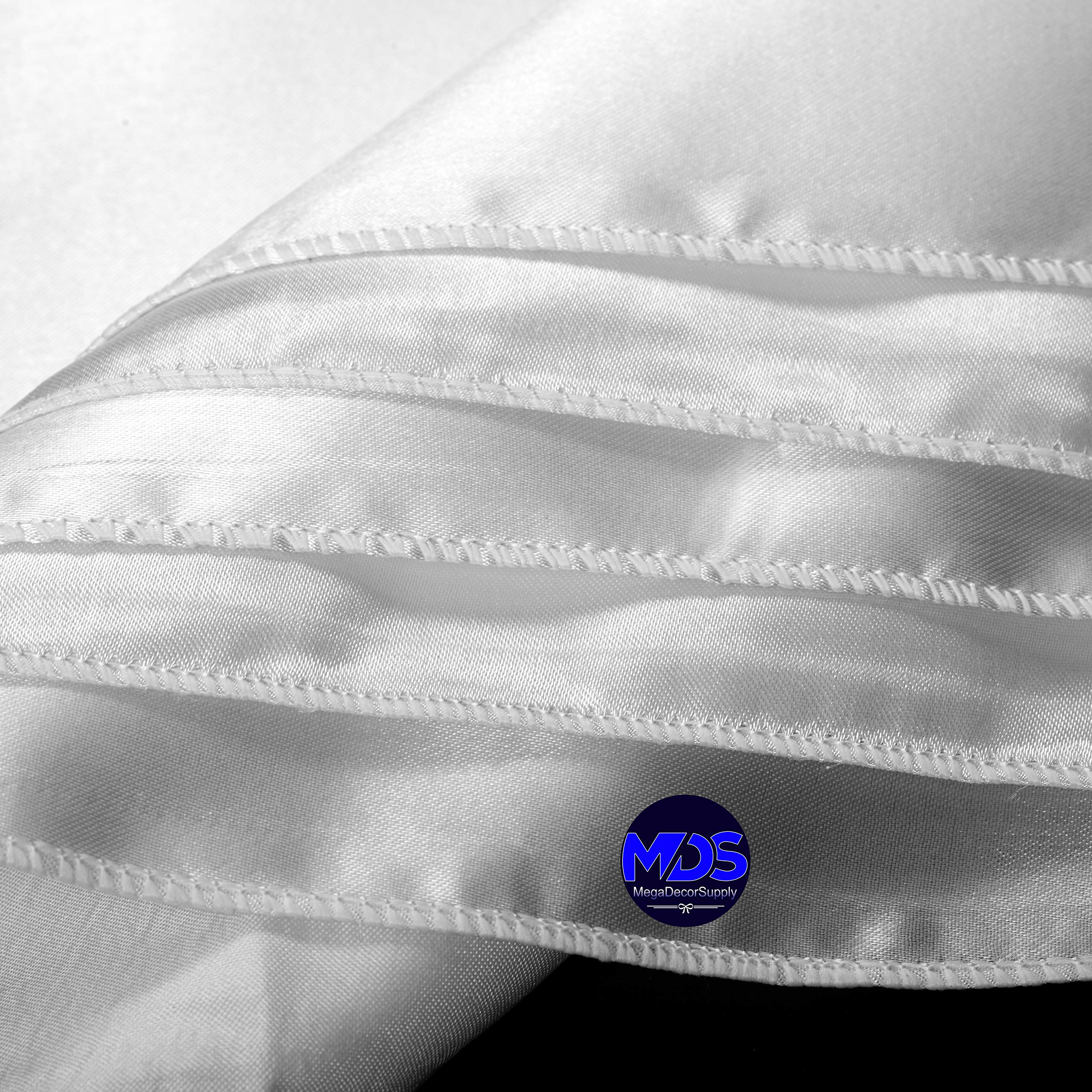 Mds Pack Of 100 Wedding Satin 12''X 12'' Square Dinner Napkin Or Handkerchief For Wedding Banquet Decoration - White