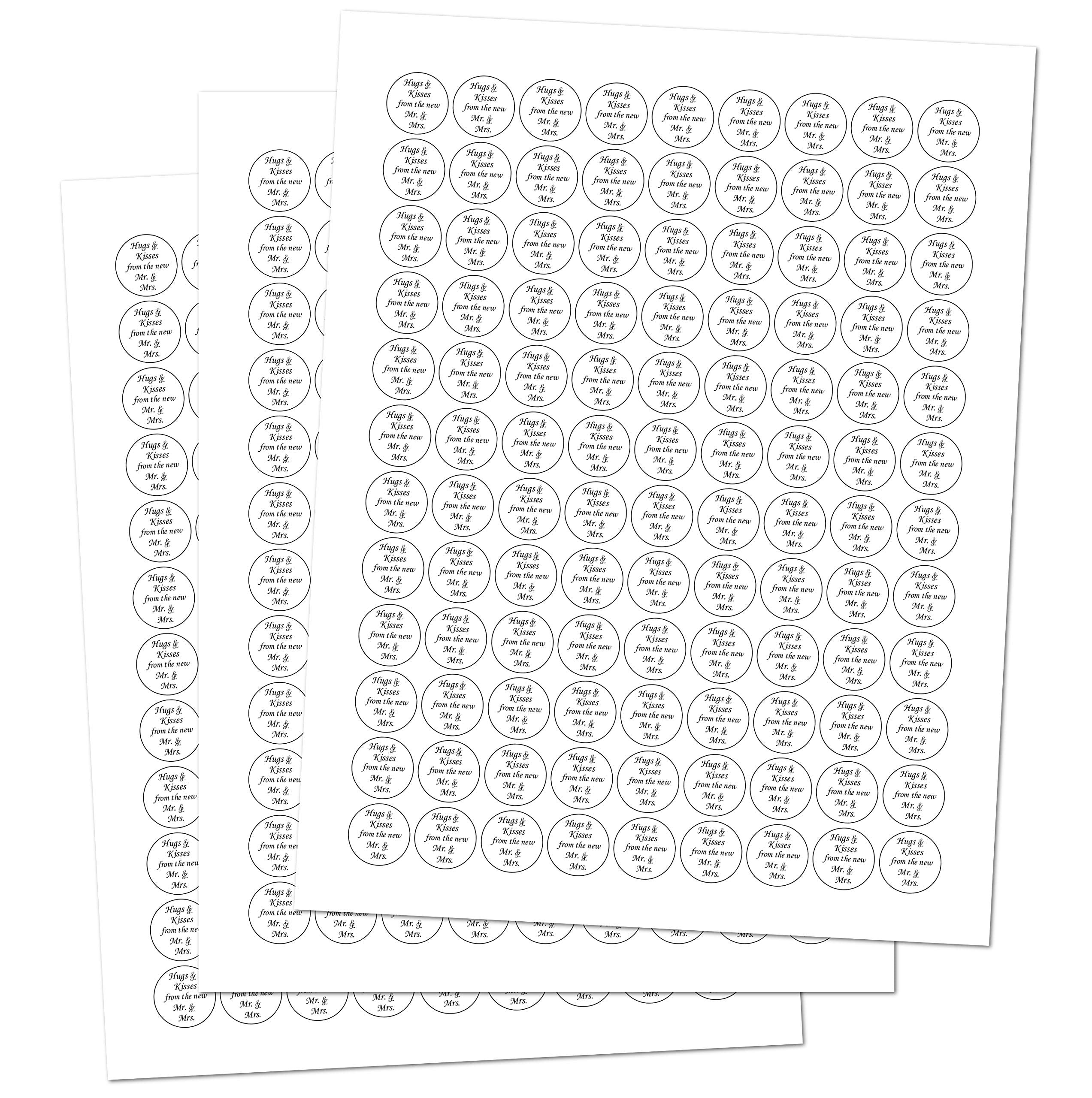 324 Hugs and Kisses from The New Mr. & Mrs. Kiss Wedding Stickers  Chocolate Drops Labels Stickers for Weddings  Bridal Shower Engagement Party Decorations  Party Favors Decor for Kisses