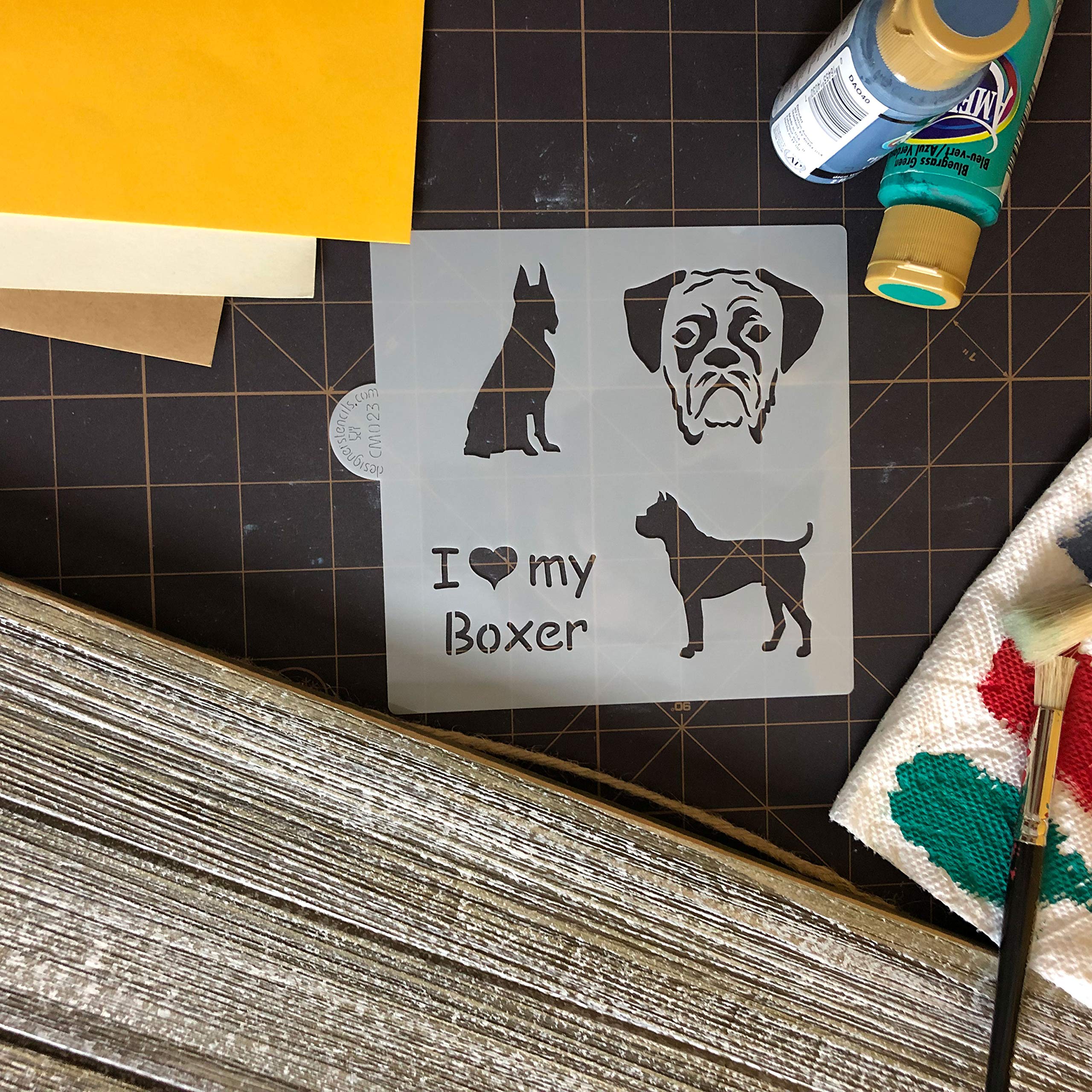 I Love My Boxer Cookie And Craft Stencil By Designer Stencils