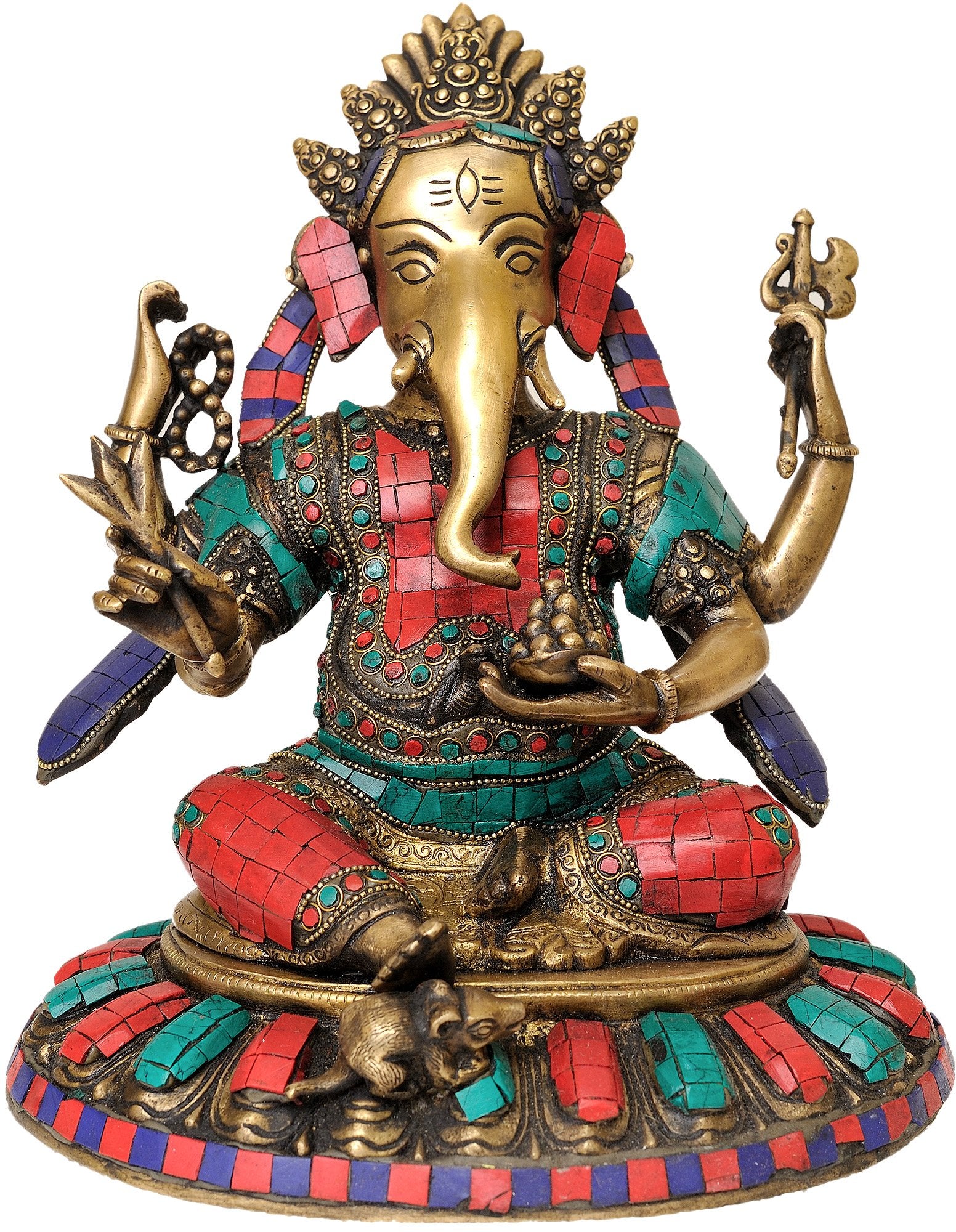 Idol Collections Brass Lord Ganesha Ganesh Murti Idol Statue Ganesh Murti Idol Statue Height 11 Inch