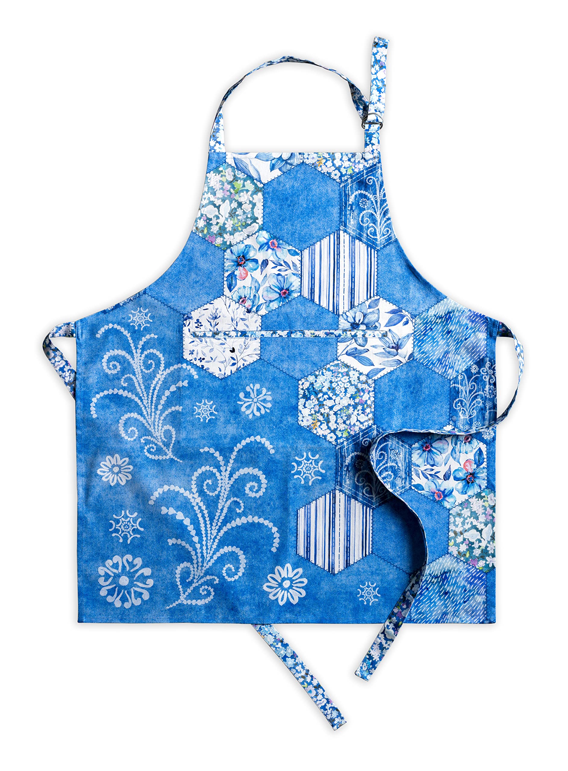 Maison D' Hermine Apron 100% Cotton 27.50''X31.50'' 1 Piece Adjustable Neck Strap Aprons With Center Pocket & Long Ties For Moth