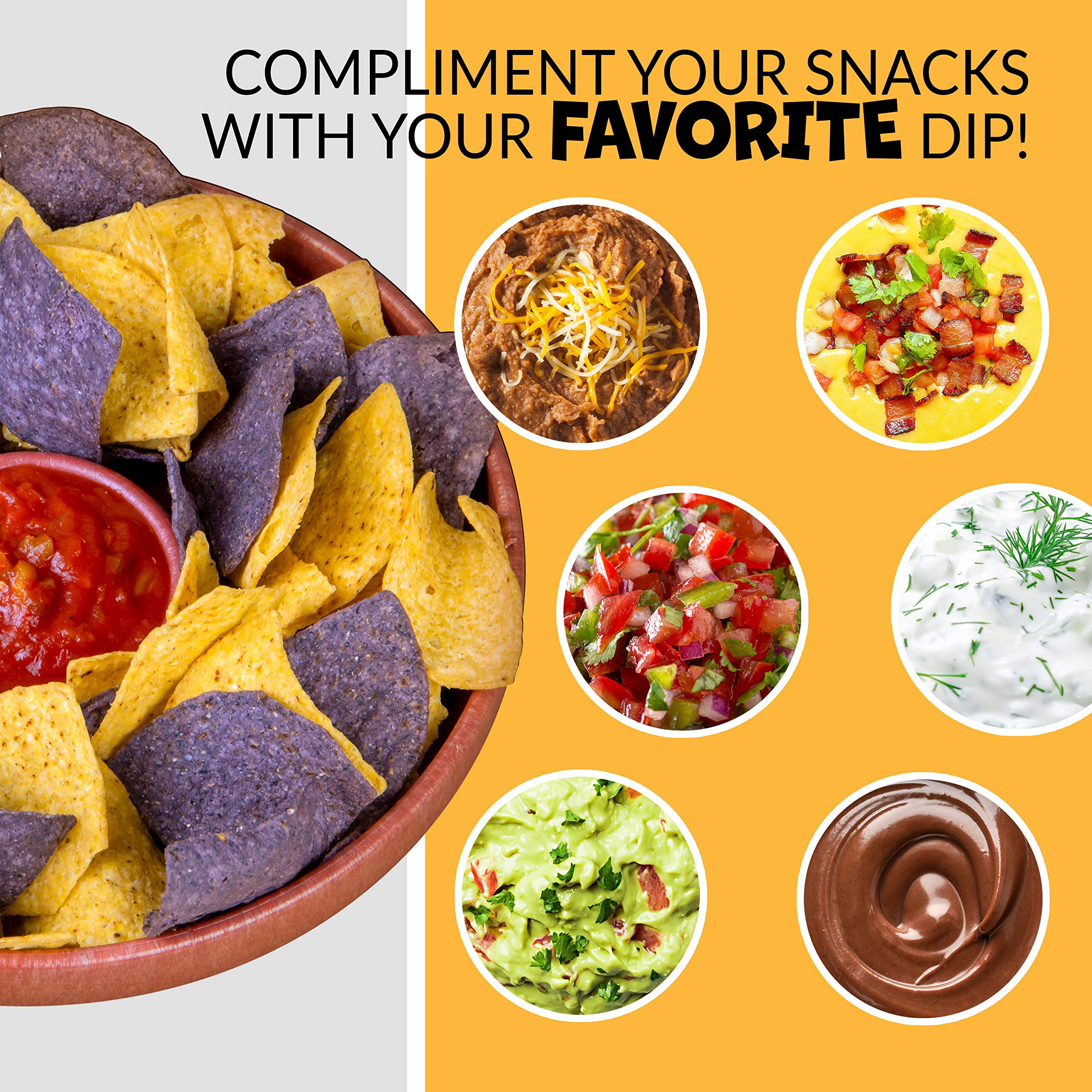 Nostalgia Taco Tuesday 10-Inch Tortilla Chip & Salsa Bowl, Perfect For Potato Chips, Pretzels, Veggies, Ranch, Guacamole, Dips,