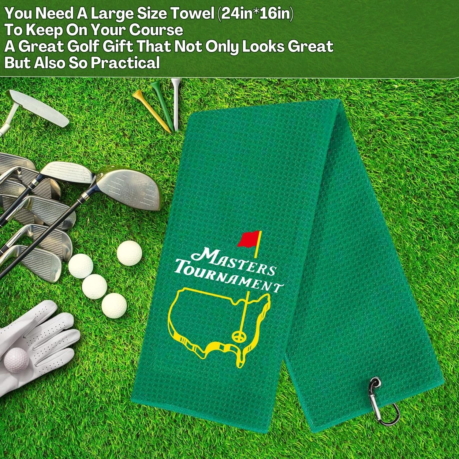 Aikiprety Funny Golf Towel, Funny Golf Towel for Golf Bags with Clip, Golf Gift for Men Husband Boyfriend Dad, Birthday, Cristma